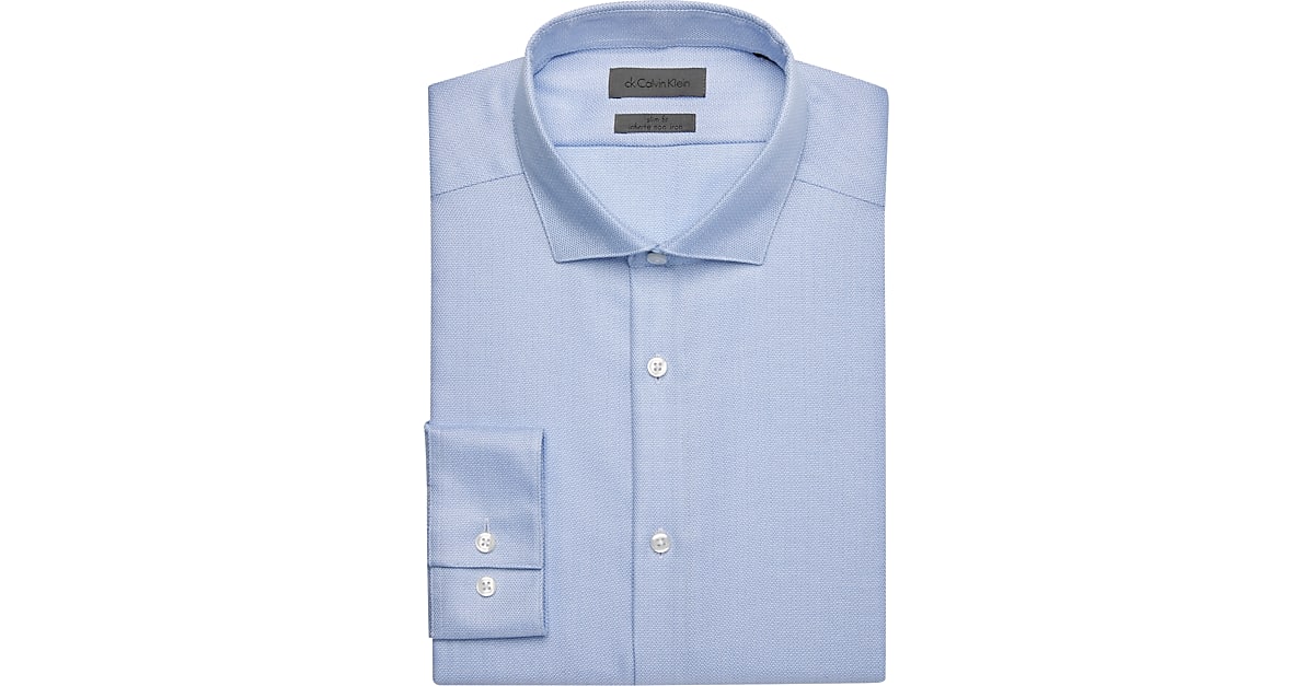 Calvin Klein Infinite Blue Slim Fit Dress Shirt - Men's Sale | Men's ...