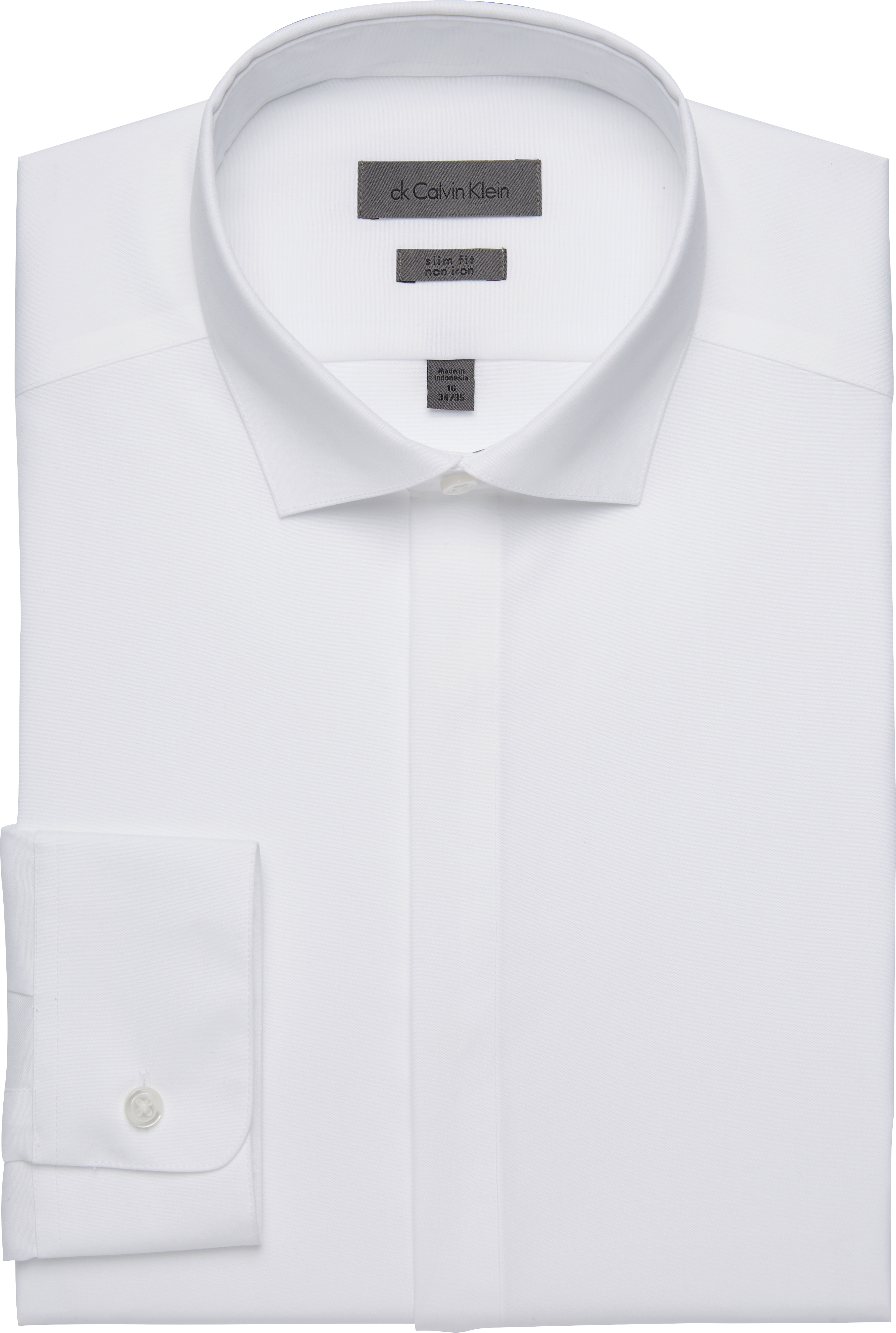 Calvin Klein White Slim Fit French Cuff Tuxedo Shirt - Men's Sale | Men ...