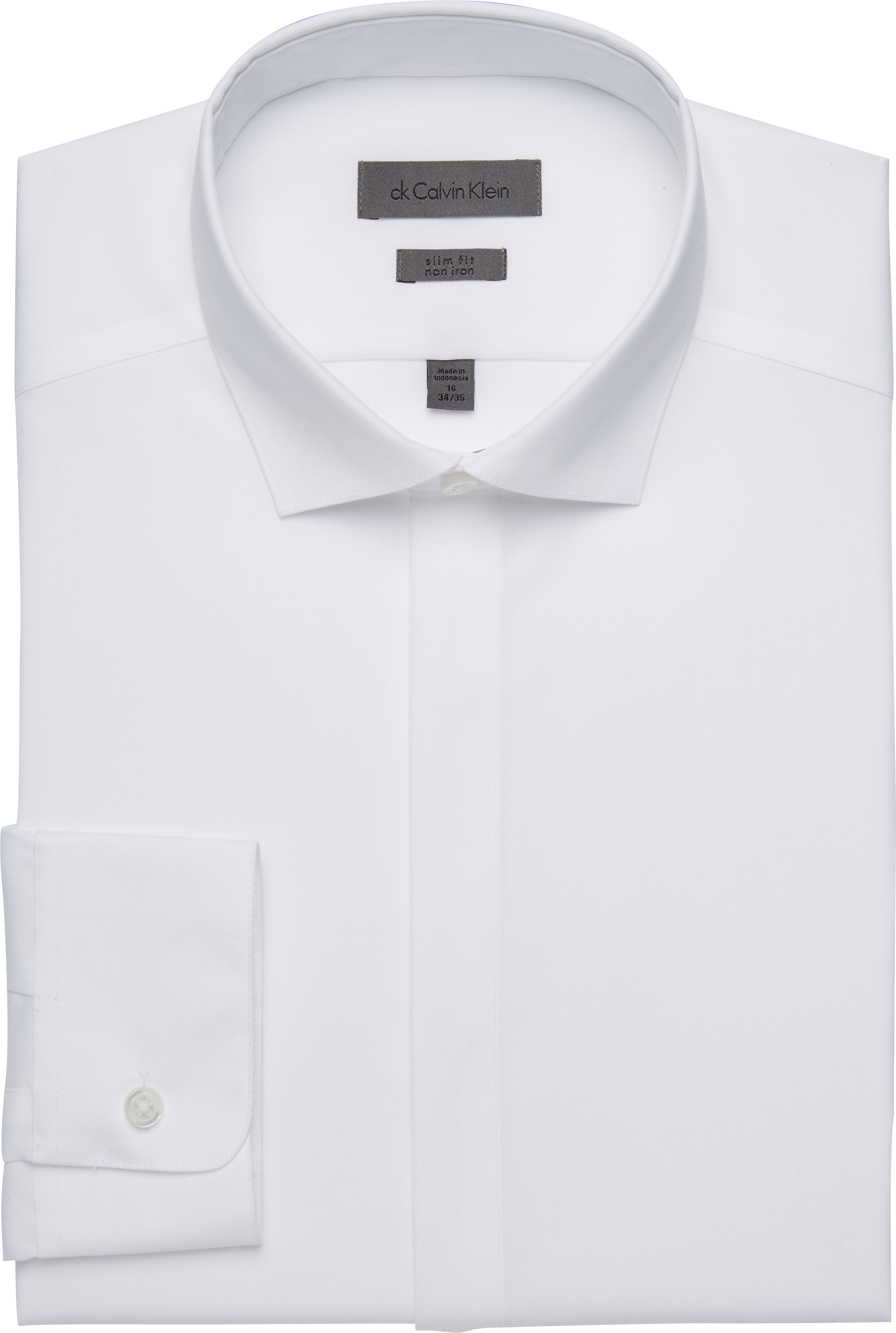 white slim fit cufflink shirt