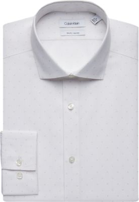 white polka dot dress shirt