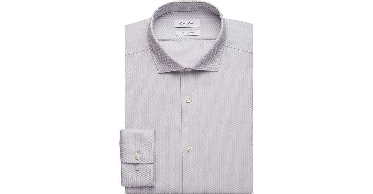 Calvin Klein Gray Circles Slim Fit Dress Shirt Men S Pants