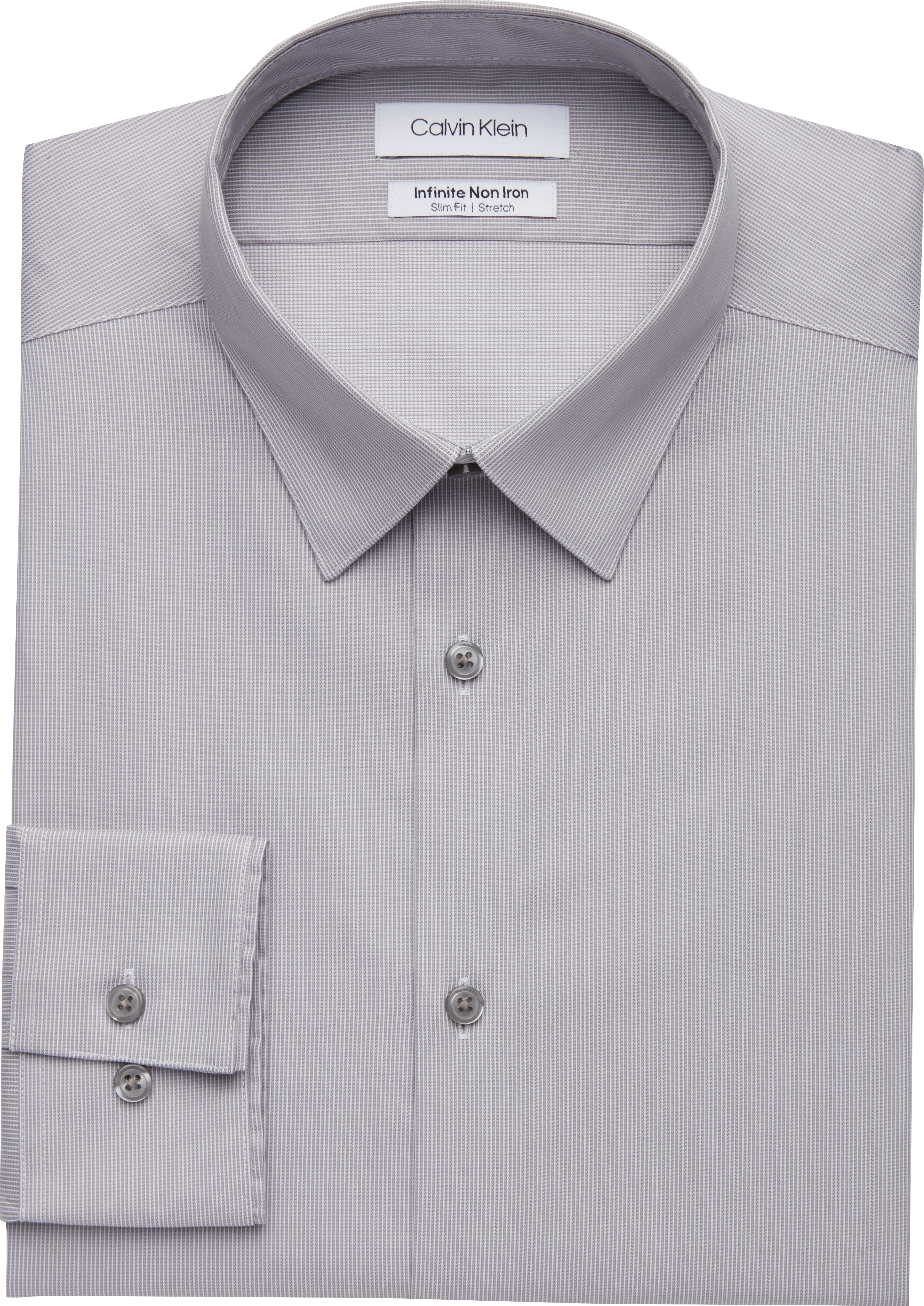 Calvin Klein Infinite Non-Iron Dove Gray Slim Fit Dress Shirt - Men's ...