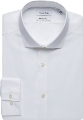 Calvin Klein Infinite Non-Iron White Slim Fit Dress Shirt - Men's Sale ...