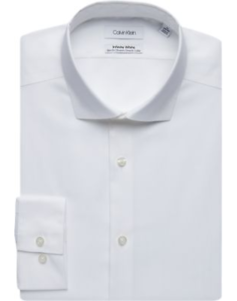 Calvin Klein Infinite Non-Iron White Slim Fit Dress Shirt - Men's Sale ...