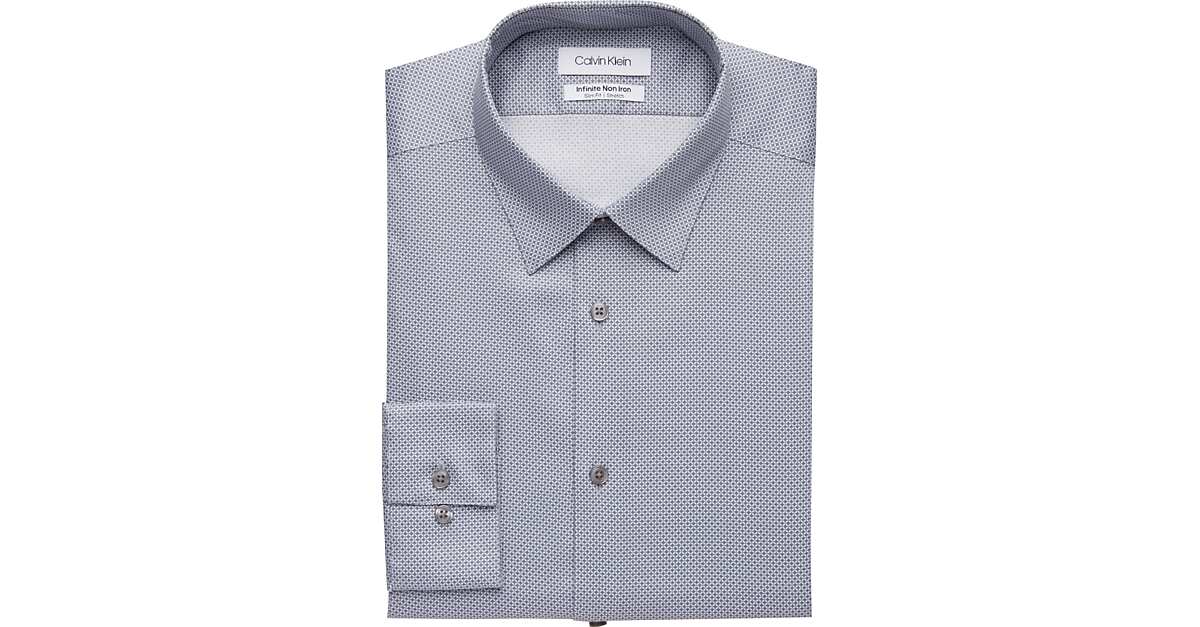 Calvin Klein Infinite Non-Iron Gunmetal Slim Fit Dress Shirt - Men's Sale |  Men's Wearhouse