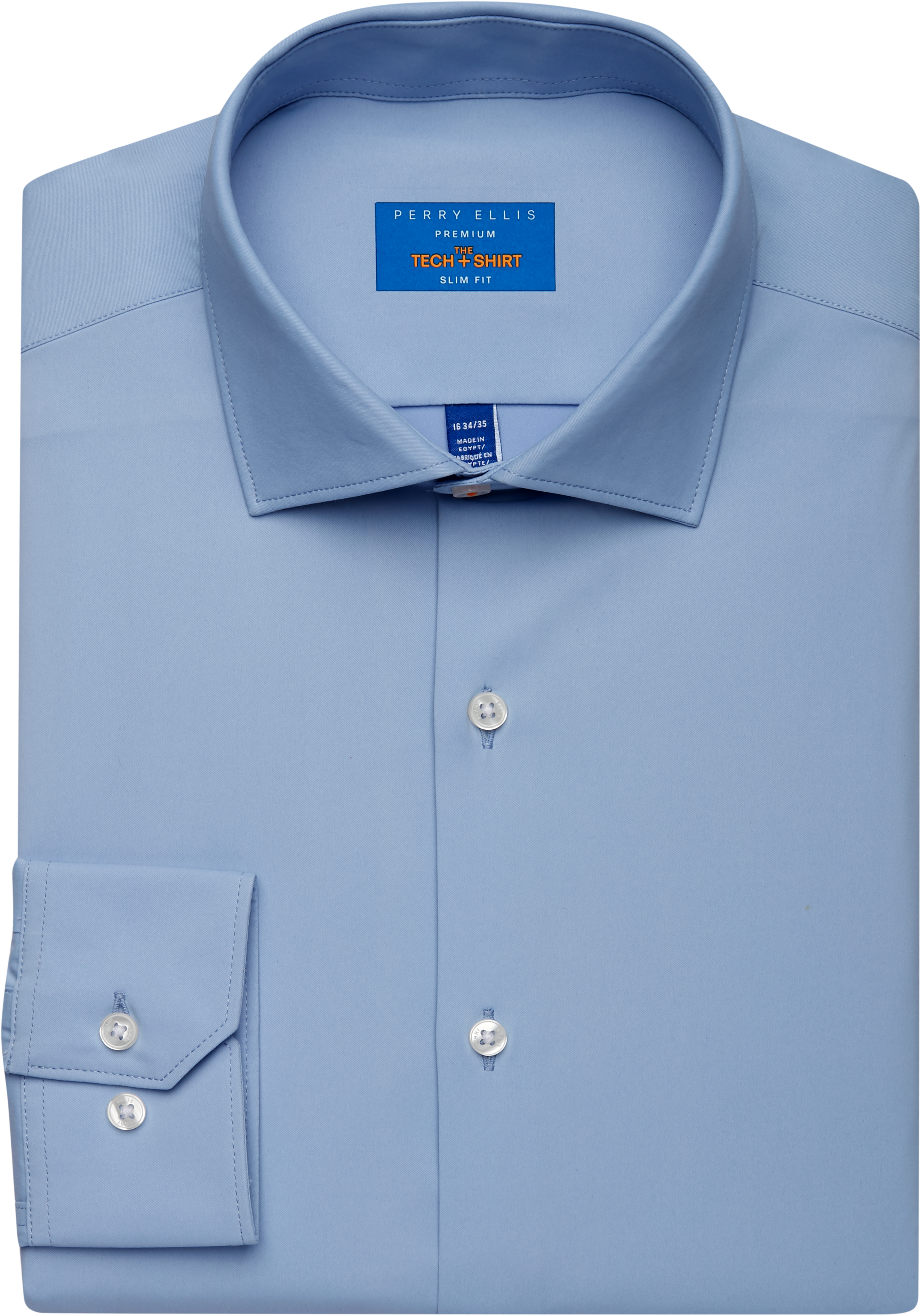 Perry Ellis Premium Blue Slim Fit Tech Dress Shirt - Men's Sale | Men's Wearhouse