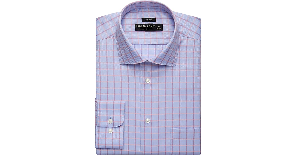 Pronto Uomo Berry Check Dress Shirt - Men's Sale | Men's Wearhouse