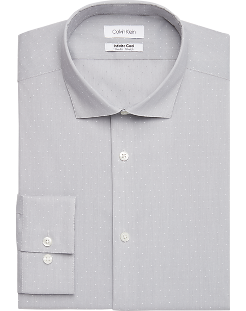 Calvin Klein Infinite Cool Gray Dot Slim Fit Dress Shirt - Men's Sale ...