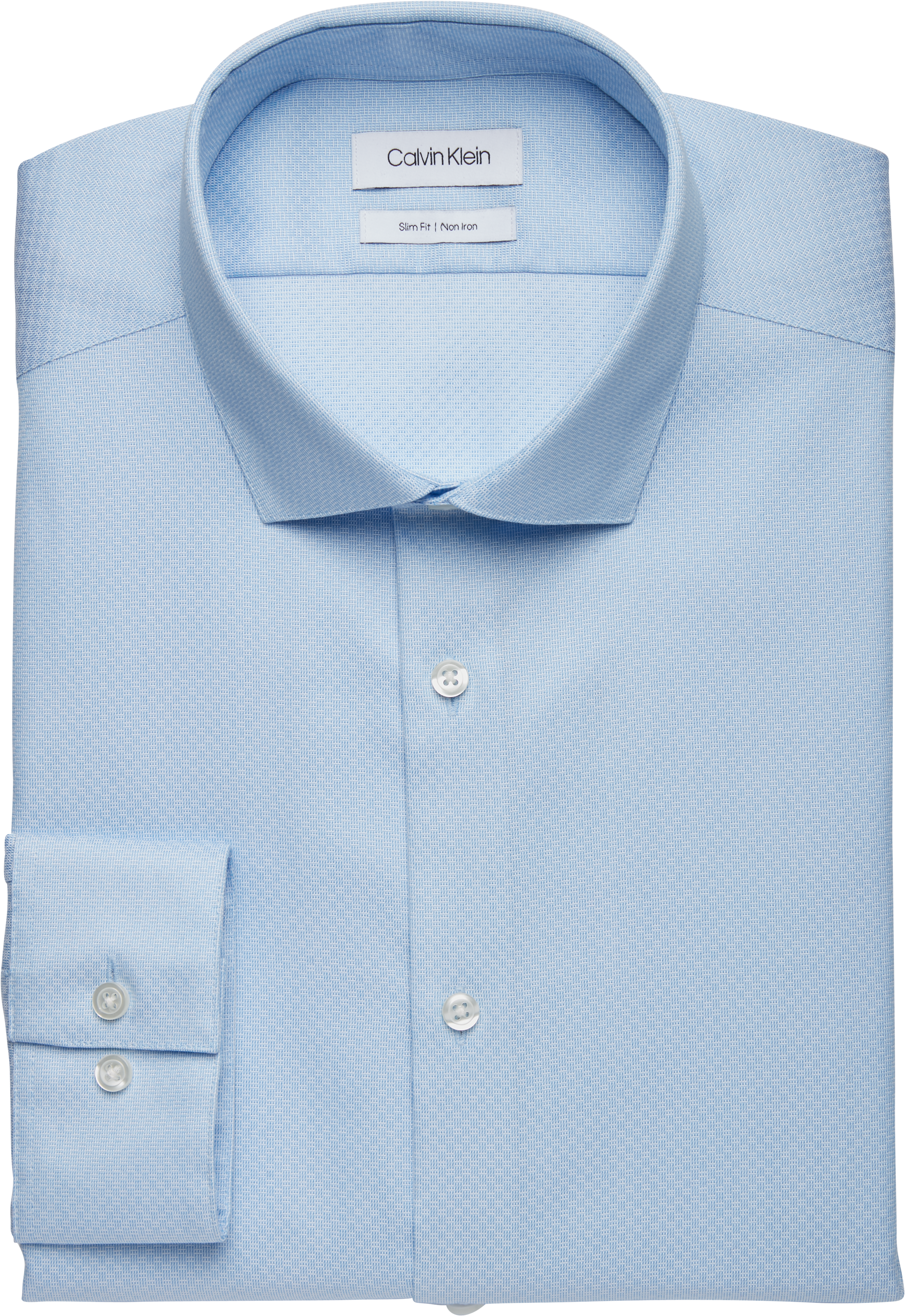 Calvin Klein Light Blue Slim Fit Dress Shirt - Men's Sale | Men's Wearhouse