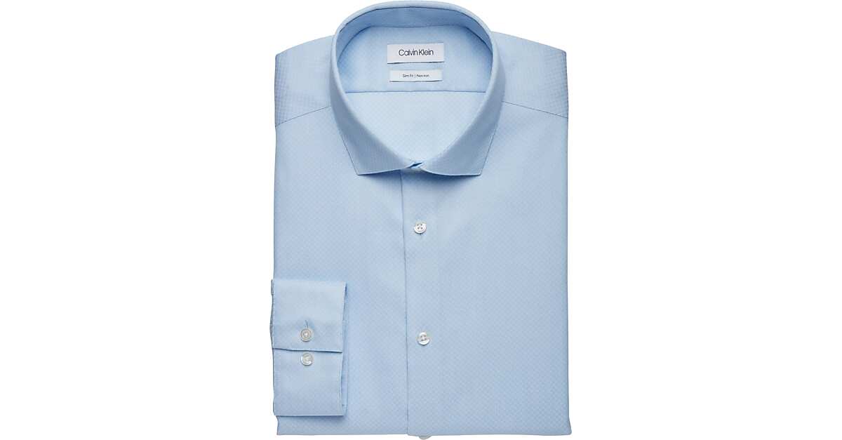 Calvin Klein Light Blue Slim Fit Dress Shirt Men's Sale Men's Wearhouse