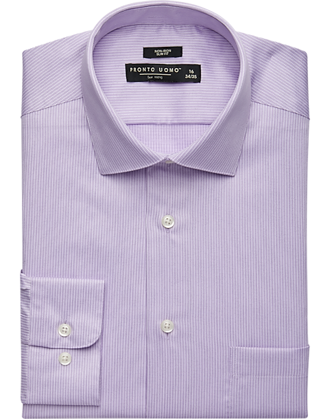 Pronto Uomo Purple Stripe Slim Fit Dress Shirt - Men's Sale | Men's ...