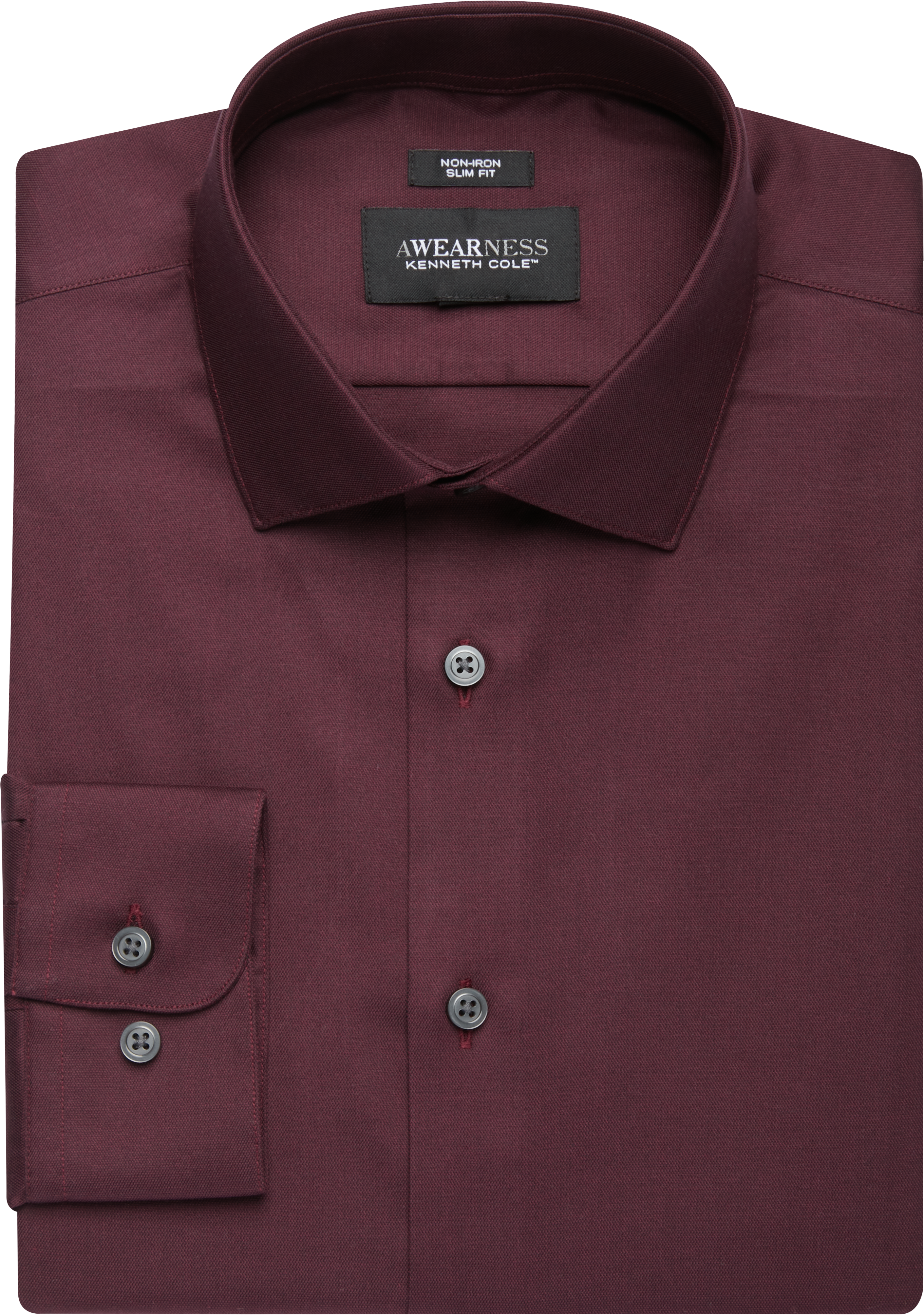 Awearness Kenneth Cole Burgundy Slim Fit Dress Shirt - Men's Suits ...