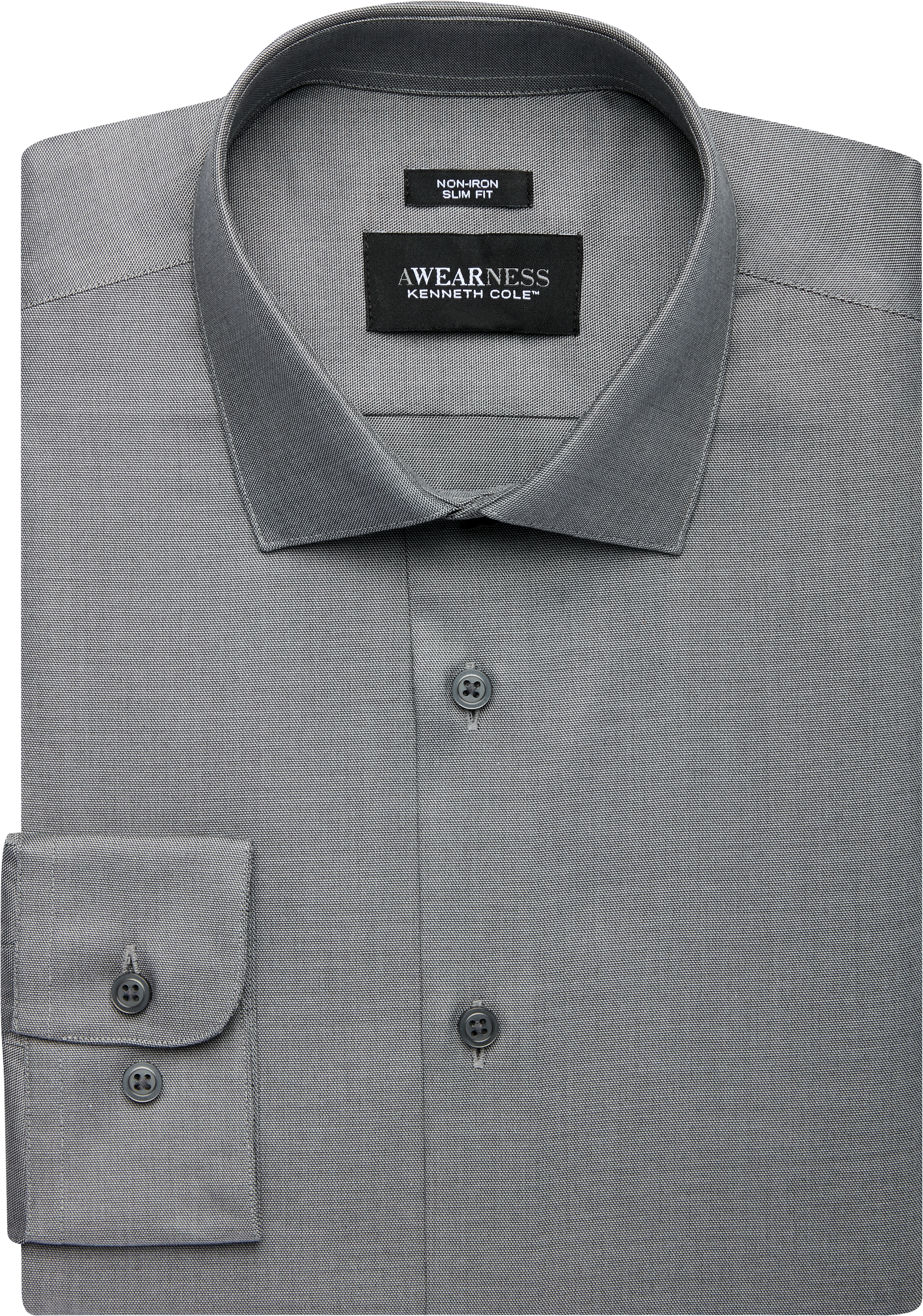 Awearness Kenneth Cole Charcoal Slim Fit Dress Shirt - Men's Featured ...