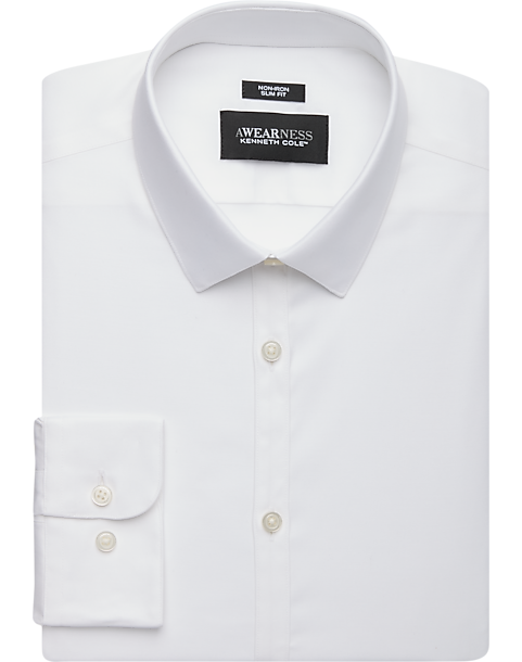 Awearness Kenneth Cole White Slim Fit Dress Shirt - Men's Suits | Men's ...