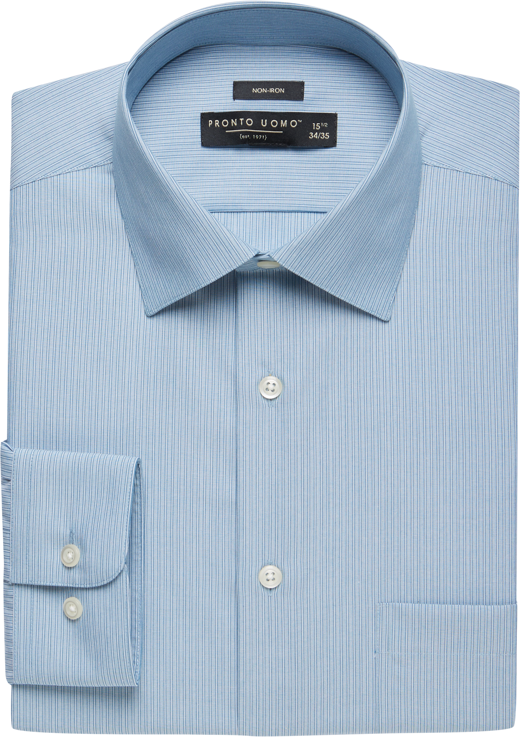 Pronto Uomo Blue Stripe Dress Shirt - Men's Sale | Men's Wearhouse