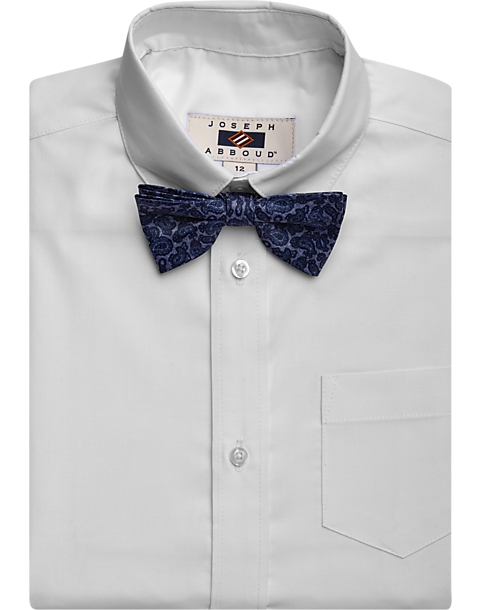 Baby Boy Formal Tuxedo Suit WHITE Button Down Dress Shirt Black Bow tie  SM-4T 