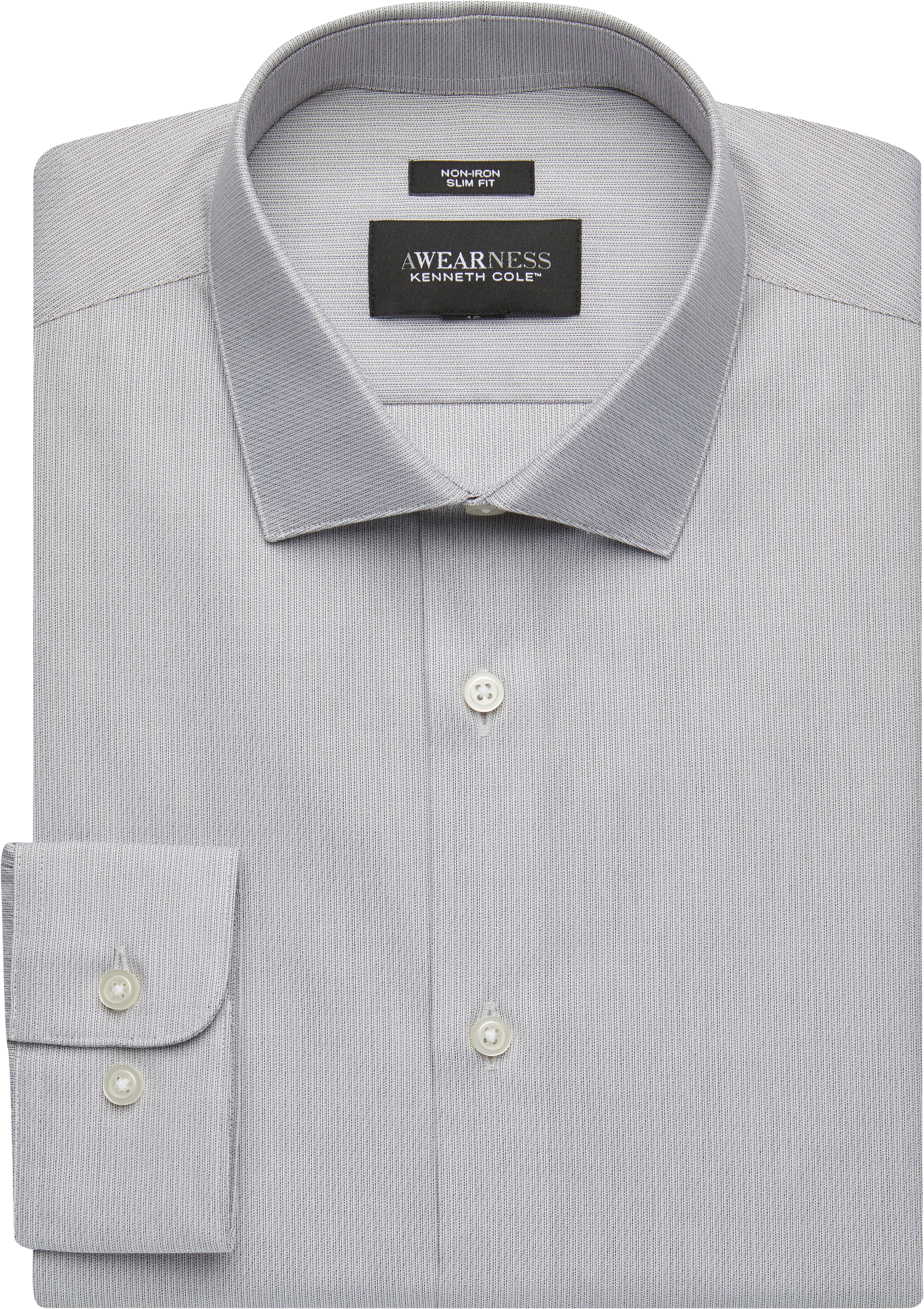 Awearness Kenneth Cole Gray Stripe Slim Fit Dress Shirt - Men's Sale ...