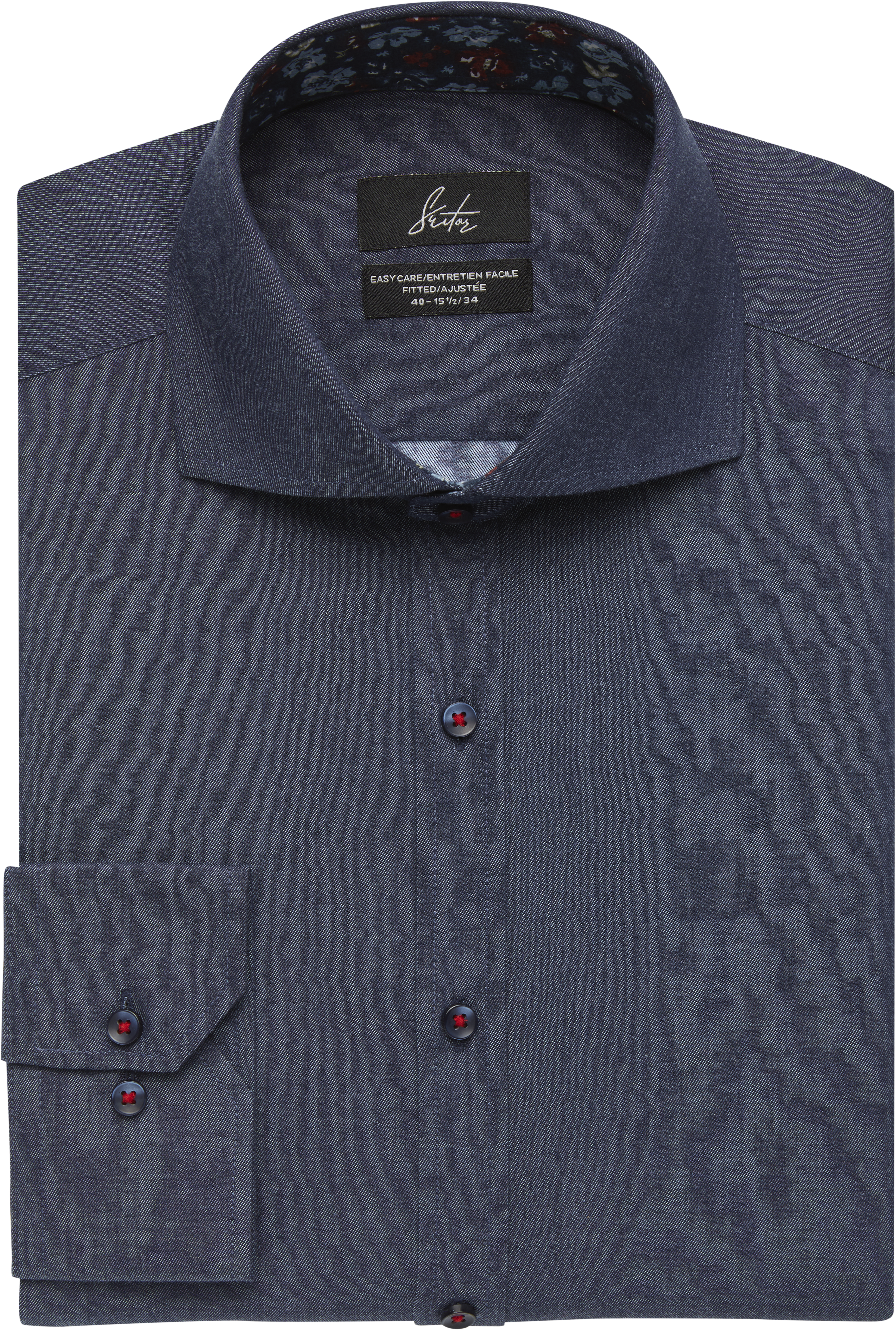 Suitor Indigo Blue Slim Fit Dress Shirt - Men's Sale | Men's Wearhouse
