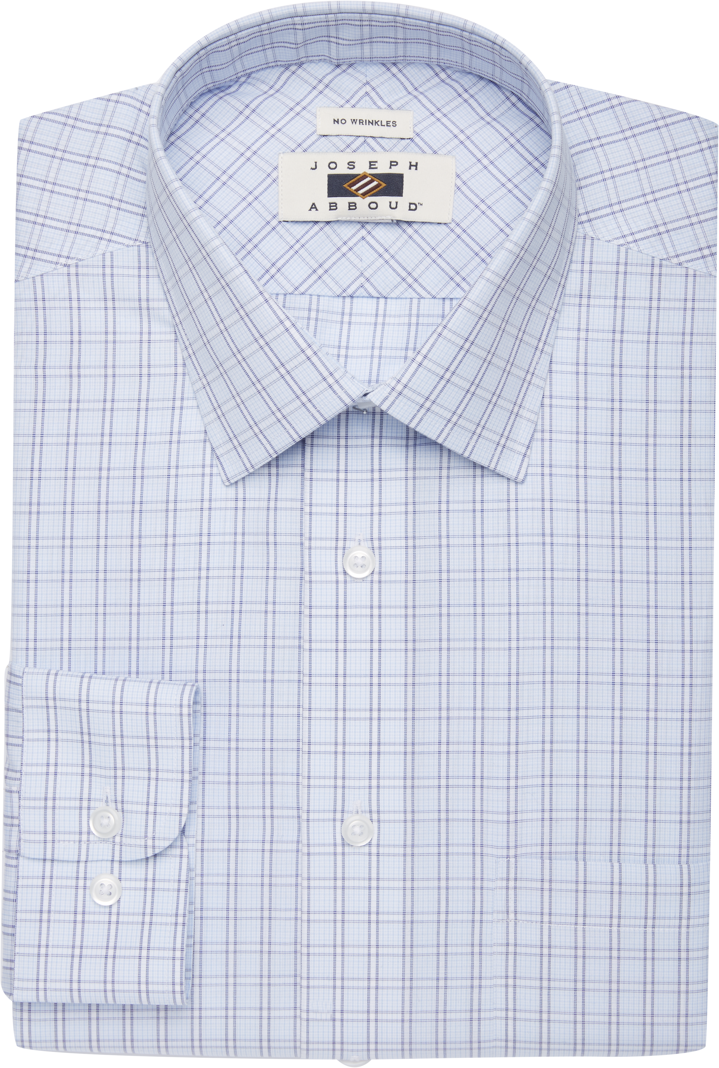 blue and white plaid dress shirt