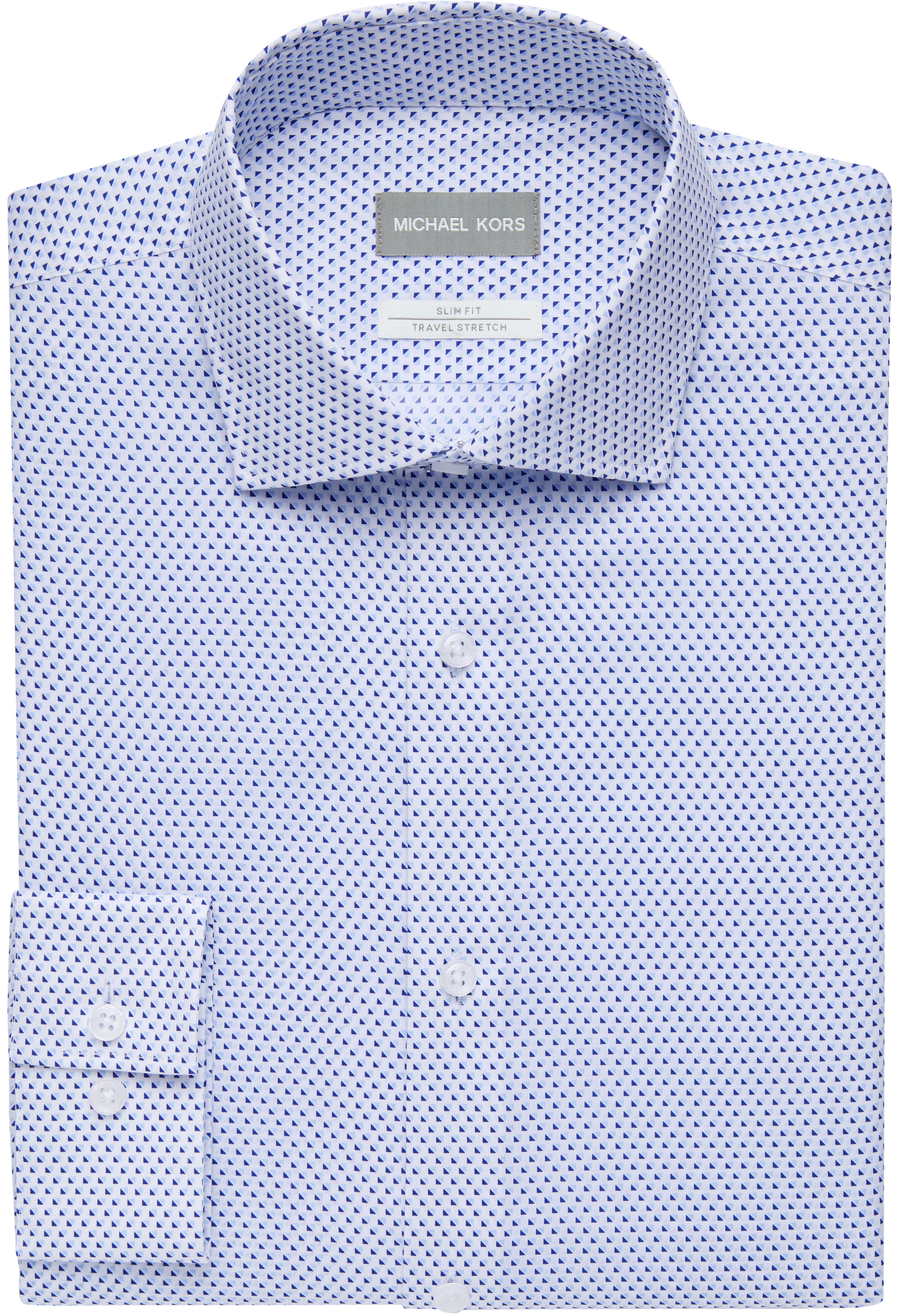 Michael Kors Blue Print Slim Fit Stretch Dress Shirt - Men's Sale | Men's  Wearhouse