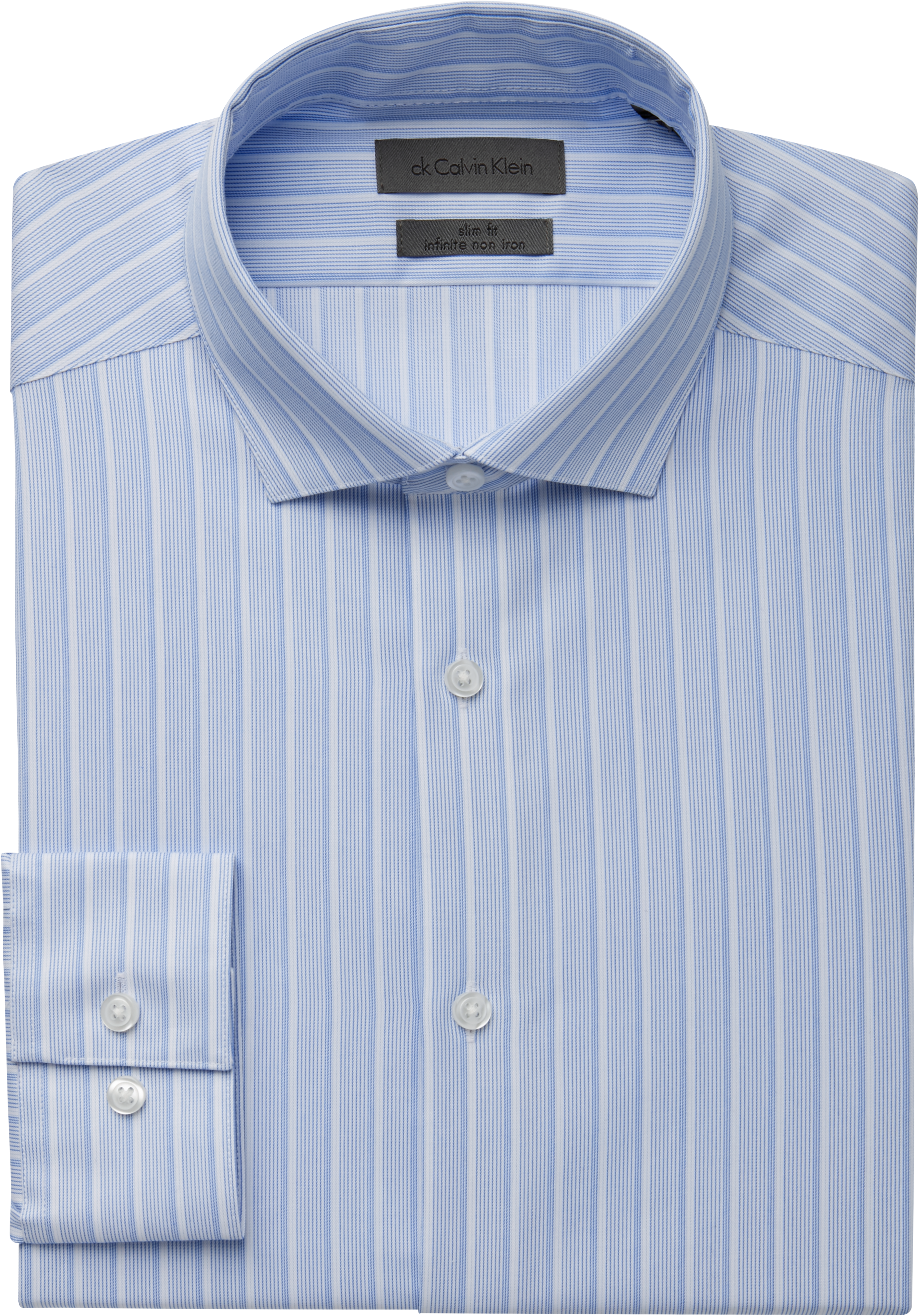 Calvin Klein Infinite Blue Stripe Slim Fit Dress Shirt - Men's Sale ...