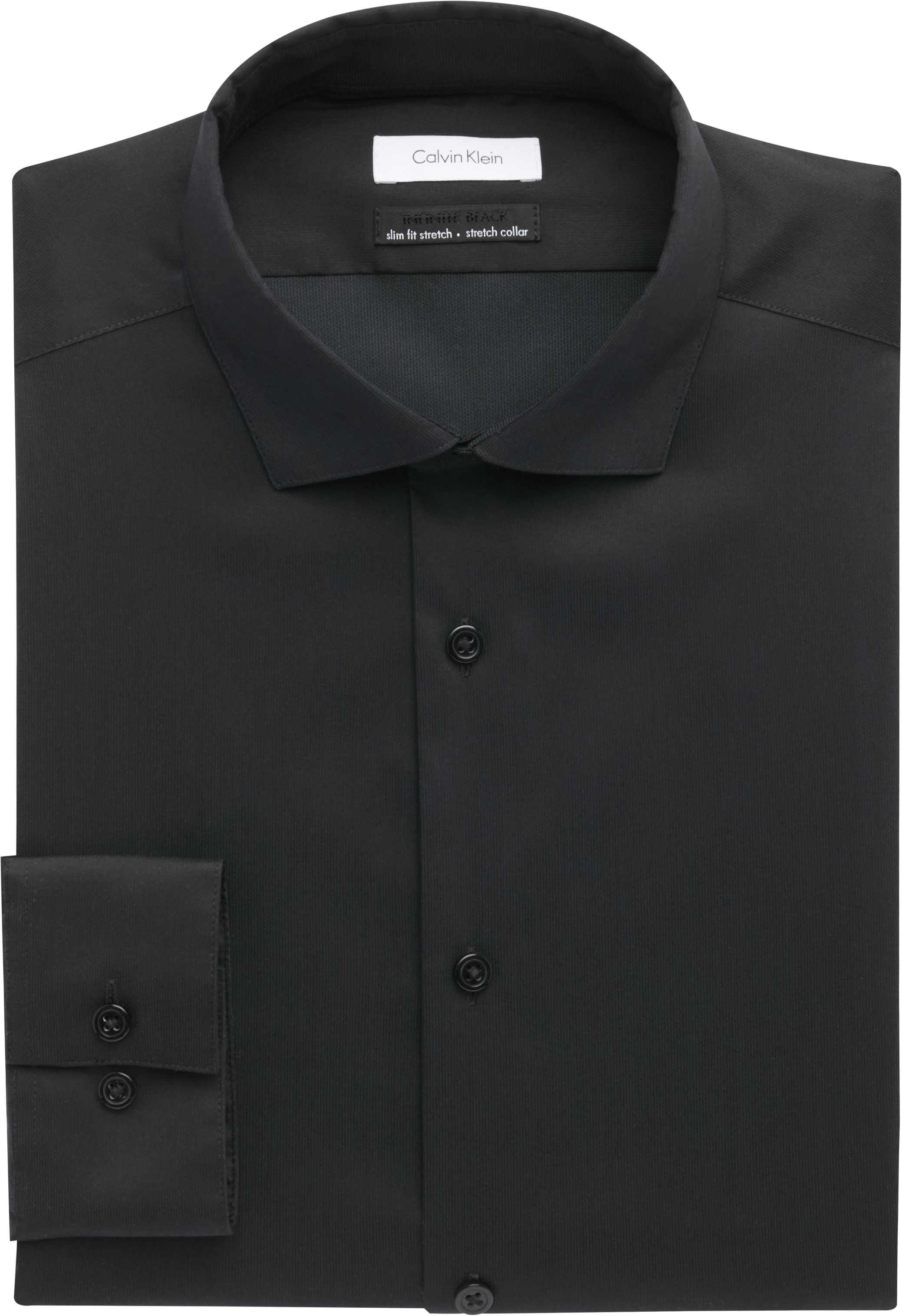 Calvin Klein Black Infinite Collar Slim Fit Dress Shirt - Men's Sale ...