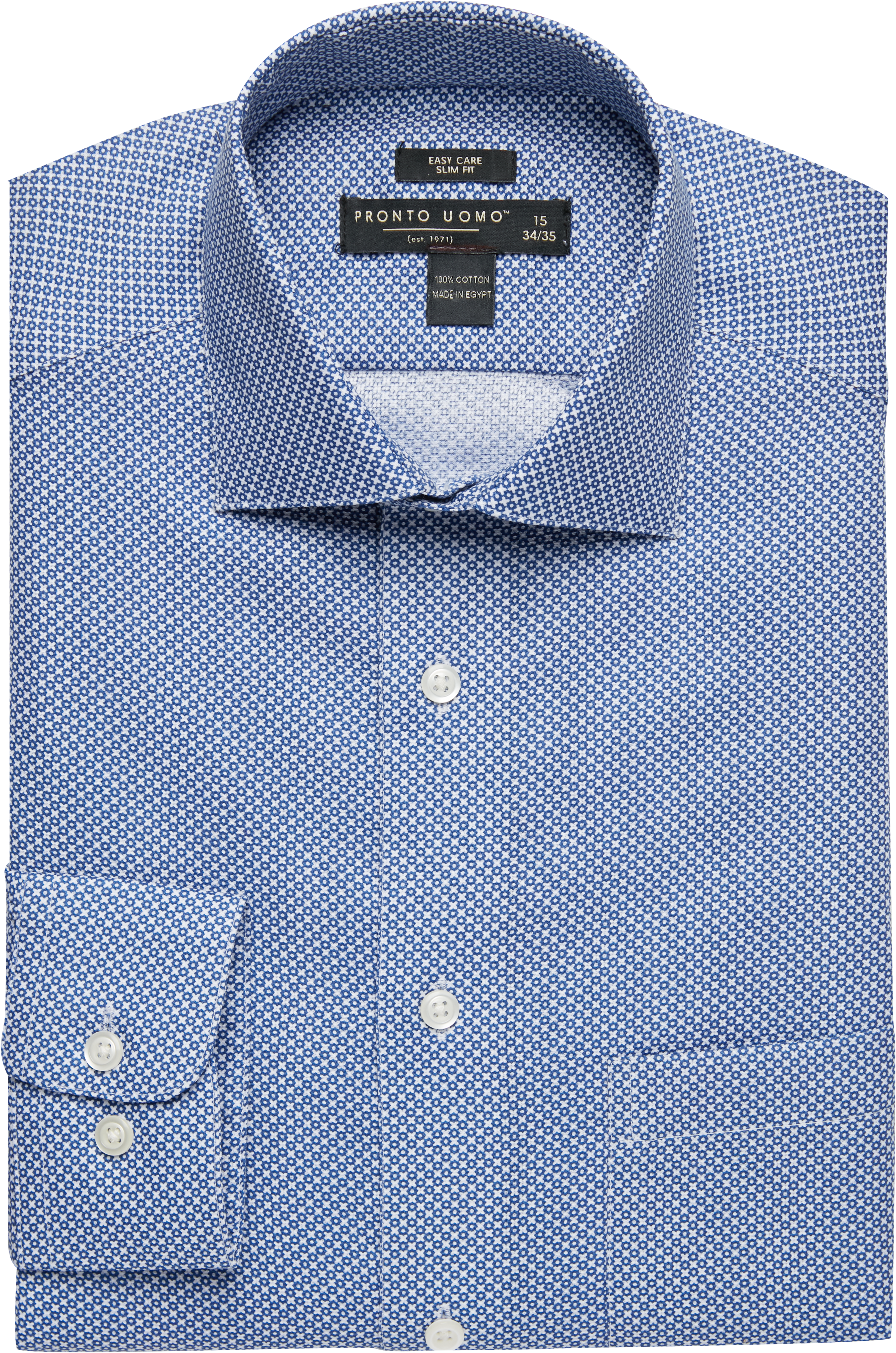 Pronto Uomo Navy Circle Print Slim Fit Dress Shirt - Men's Sale | Men's ...
