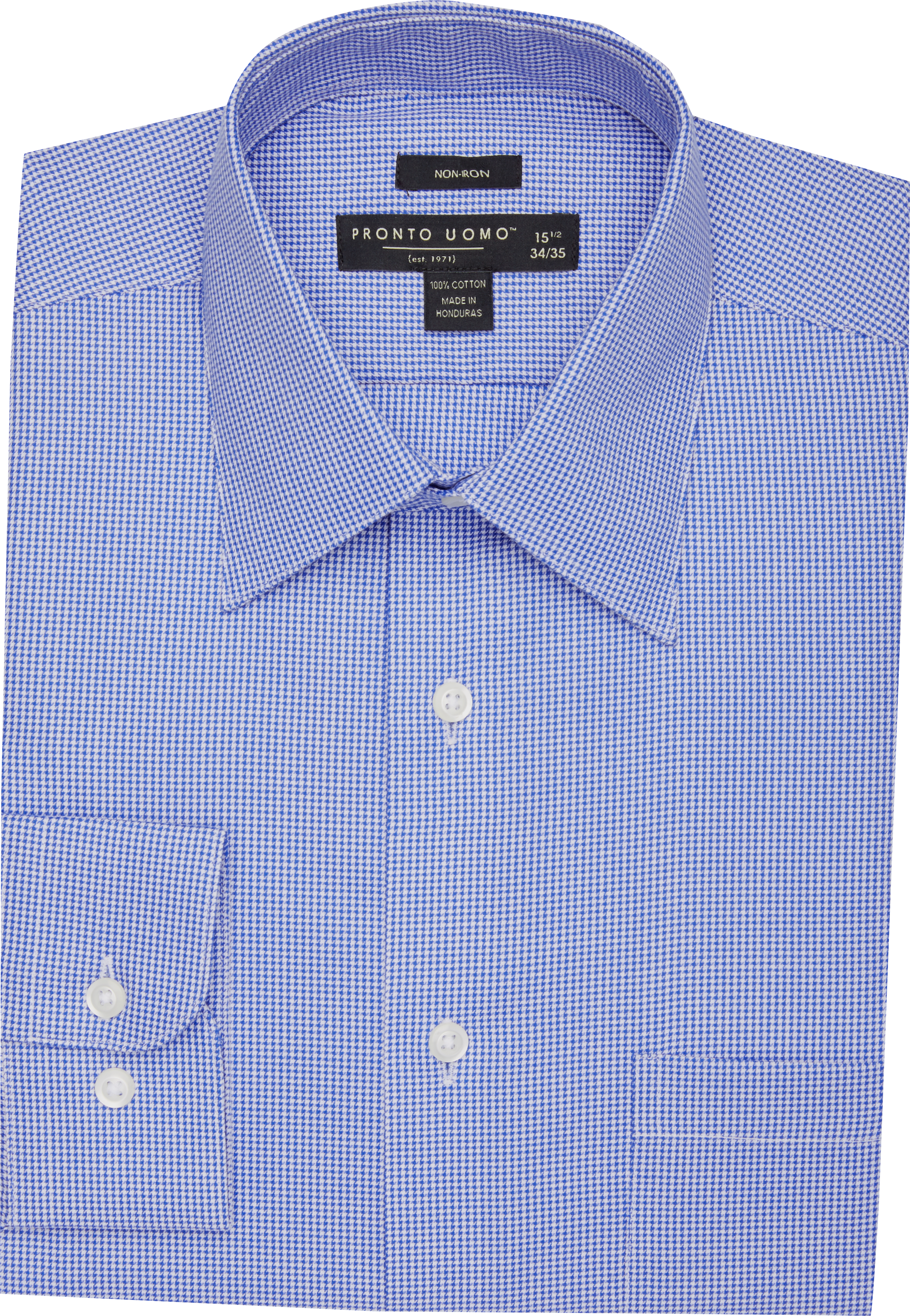 Pronto Uomo Blue Check Dress Shirt - Men's Sale | Men's Wearhouse
