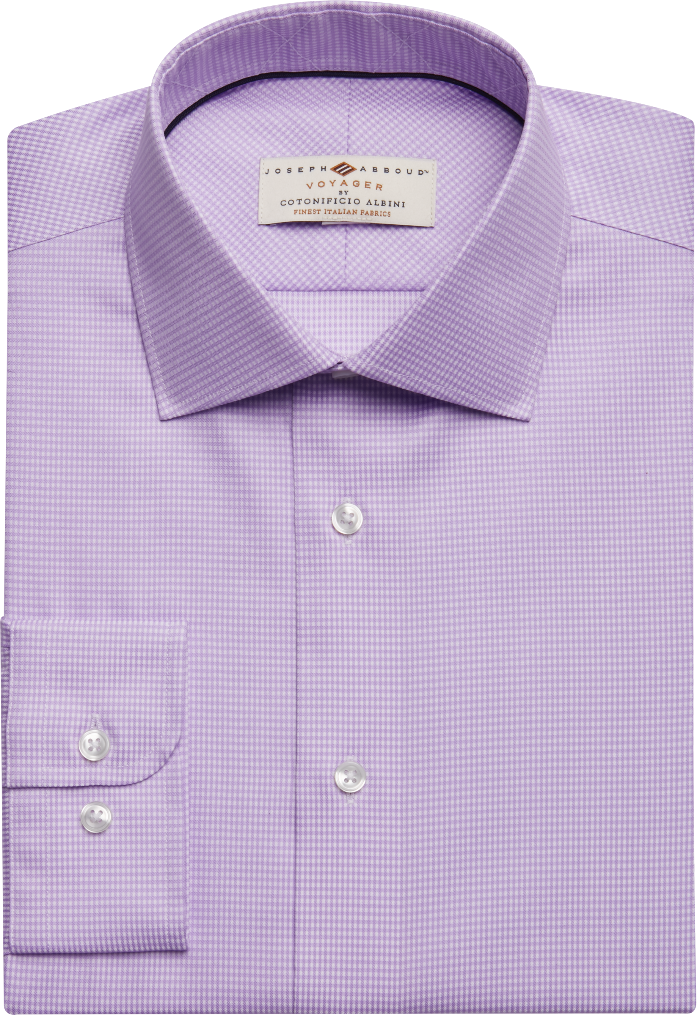 Joseph Abboud Voyager Lavender Check Dress Shirt - Men's Shirts | Men's ...