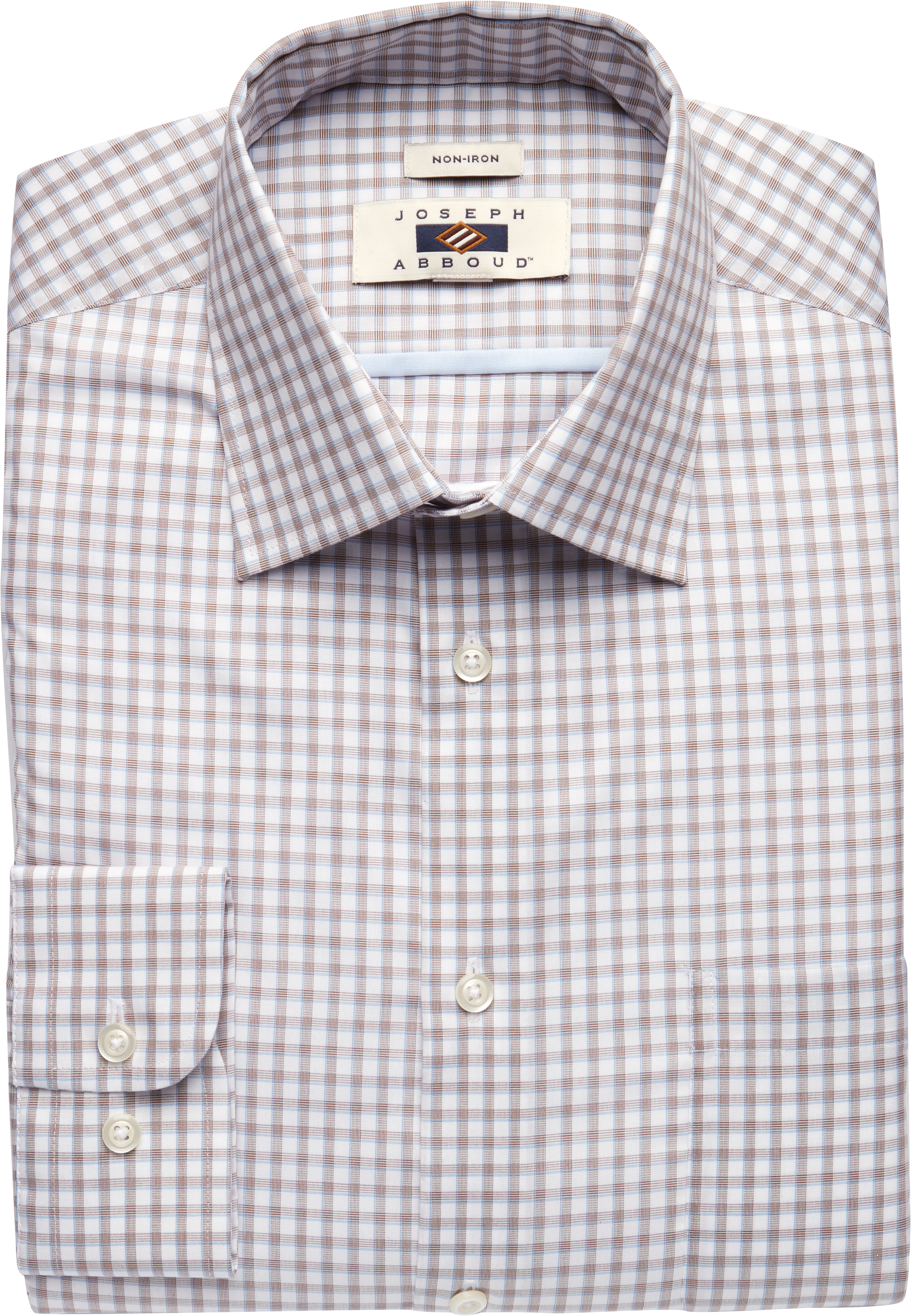 Joseph Abboud Brown Check Dress Shirt - Men's Shirts | Men's Wearhouse
