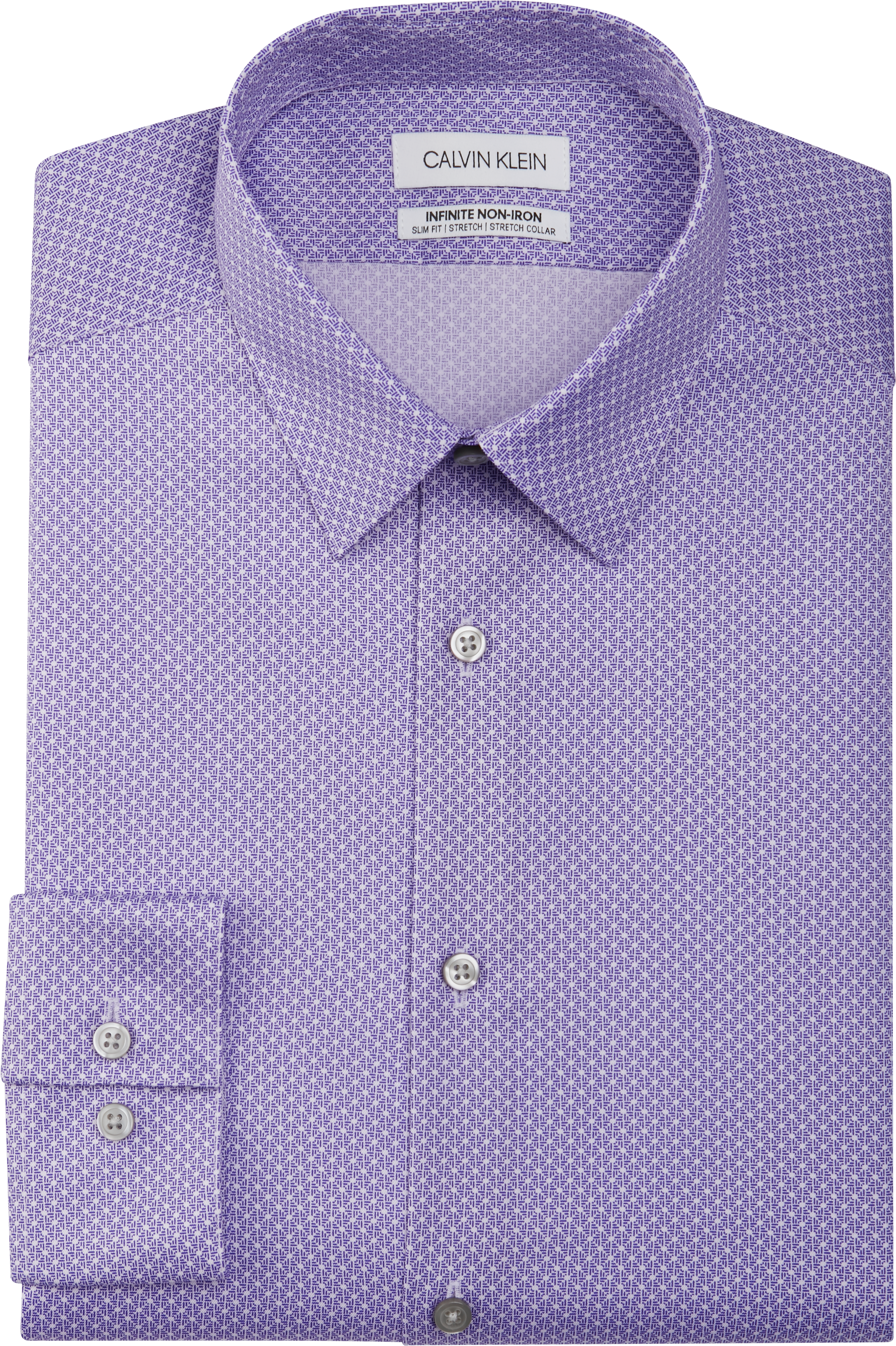 Calvin Klein Infinite Non-Iron Slim Fit Dress Shirt, Eggplant - Men's ...