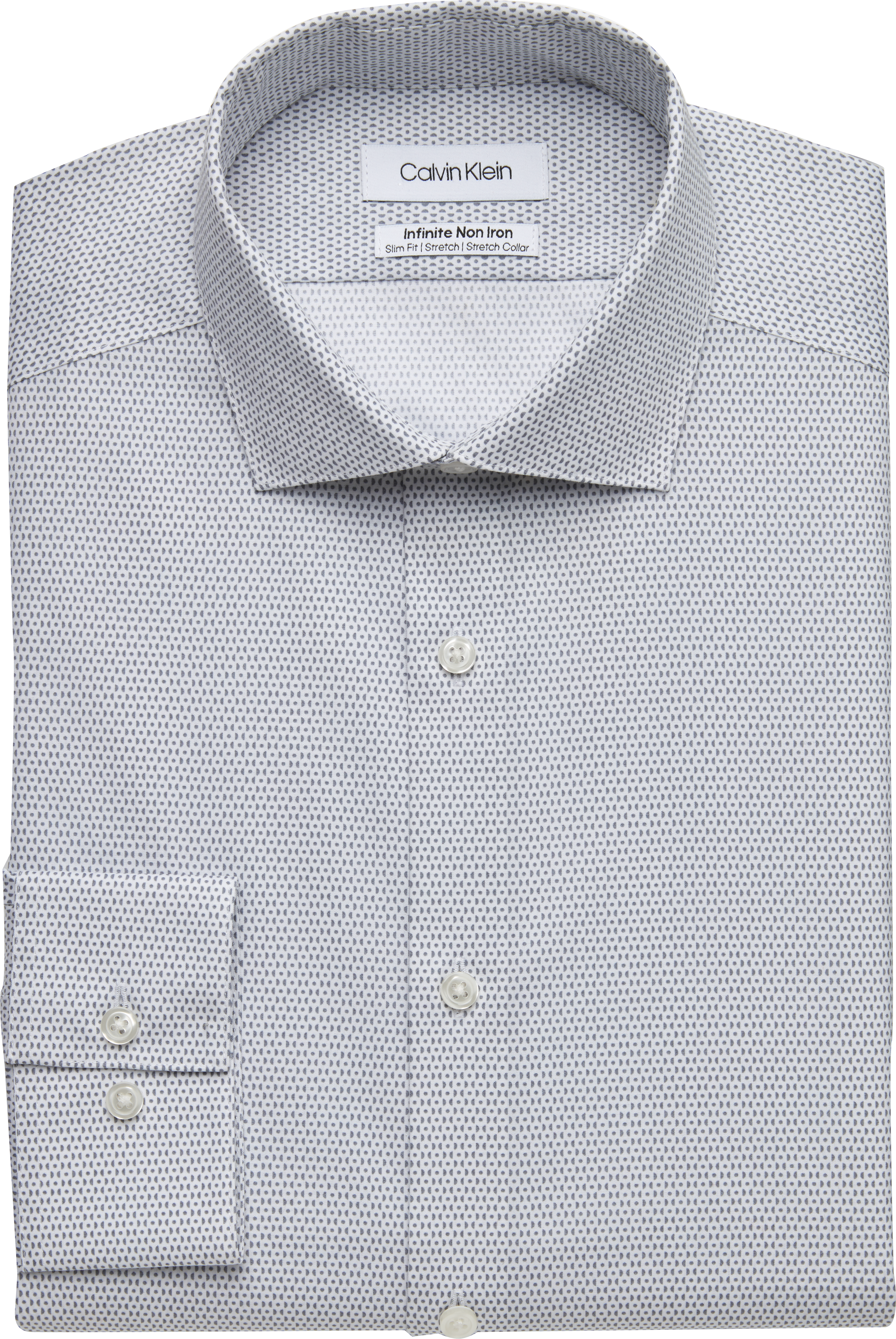 Calvin Klein Infinite Non-Iron Gray Print Slim Fit Dress Shirt - Men's Sale  | Men's Wearhouse