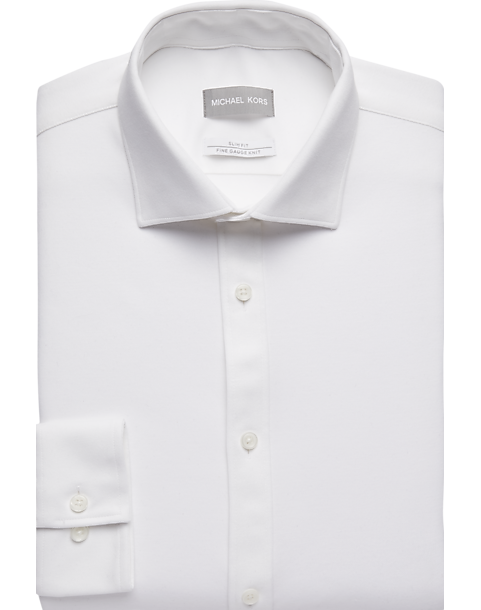 Michael Kors White Slim Fit Dress Shirt ...