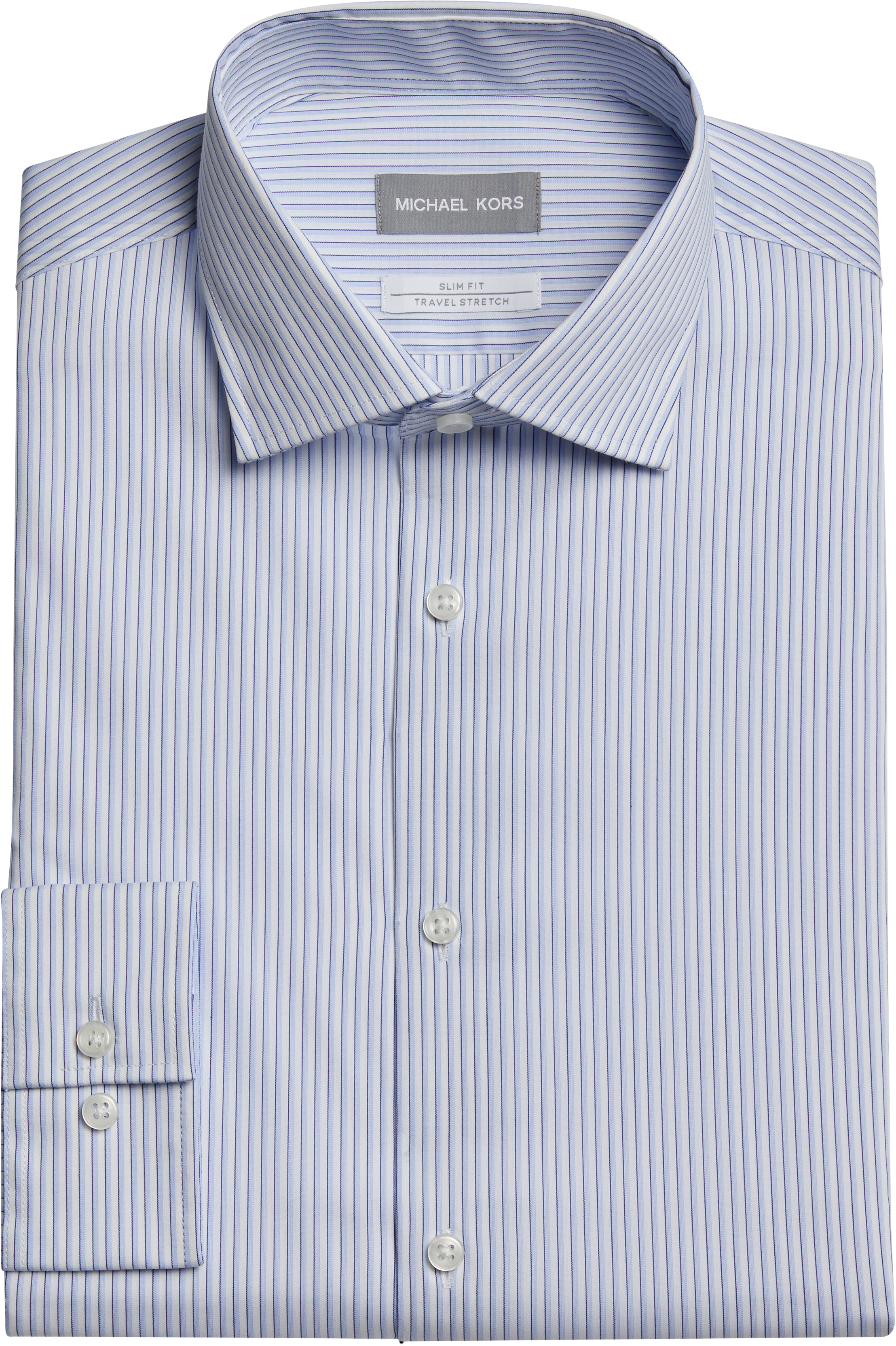 Michael Kors Slim Fit Dress Shirt, Blue Stripe - Men's Sale | Men's  Wearhouse