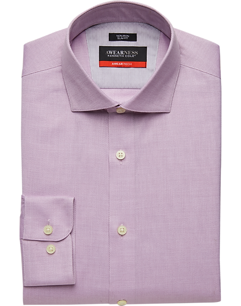 Awearness Kenneth Cole AWEAR-TECH Lavender Slim Fit Dress Shirt - Men's ...