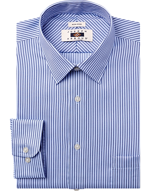 Joseph Abboud Shirt Solid Stripe Grey Blue 18 1/2 36/37 Tall L/S Button NWT 