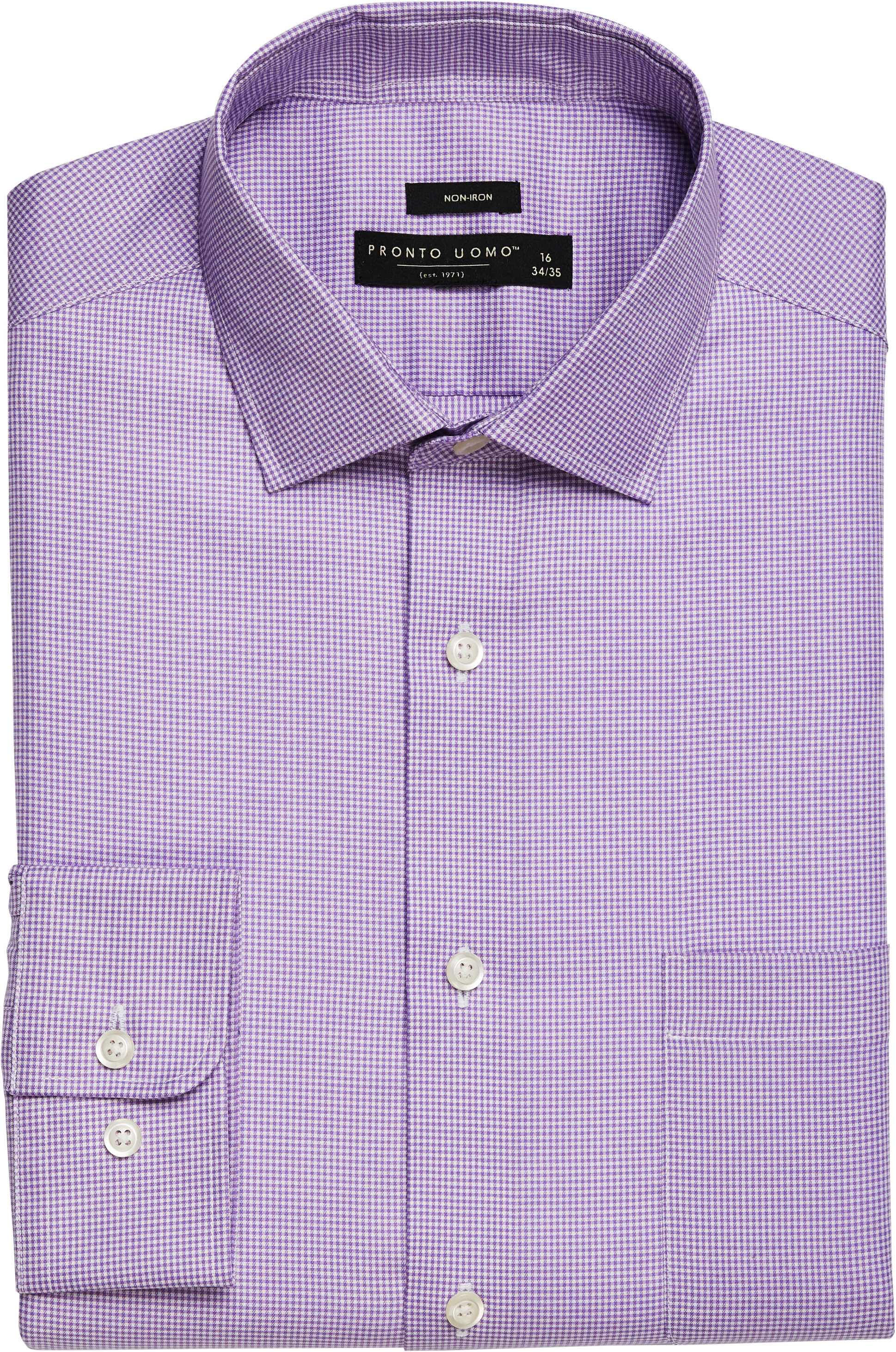 Pronto Uomo Modern Fit Dress Shirt, Lavender Mini Houndstooth - Men's ...