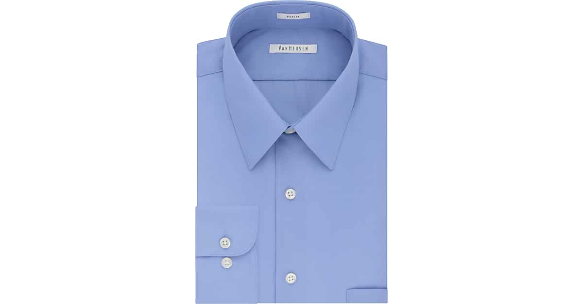 Van Heusen Wrinkle Free Cameo Blue Regular Fit Dress Shirt - Men's Sale ...