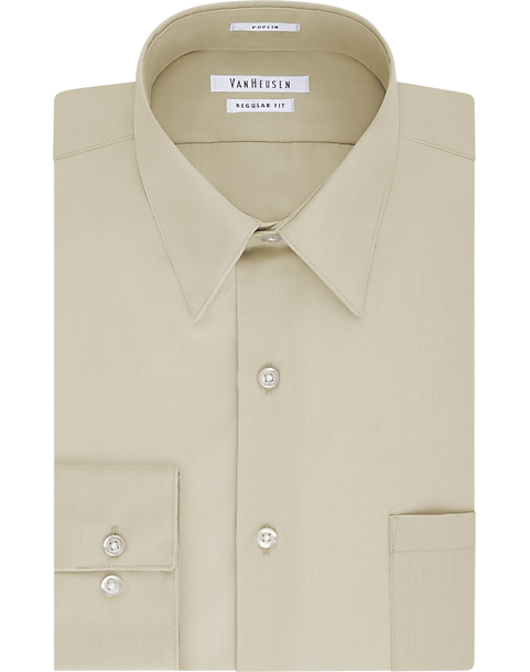 Van Heusen Wrinkle Free Stone Regular Fit Dress Shirt - Men's Shirts ...