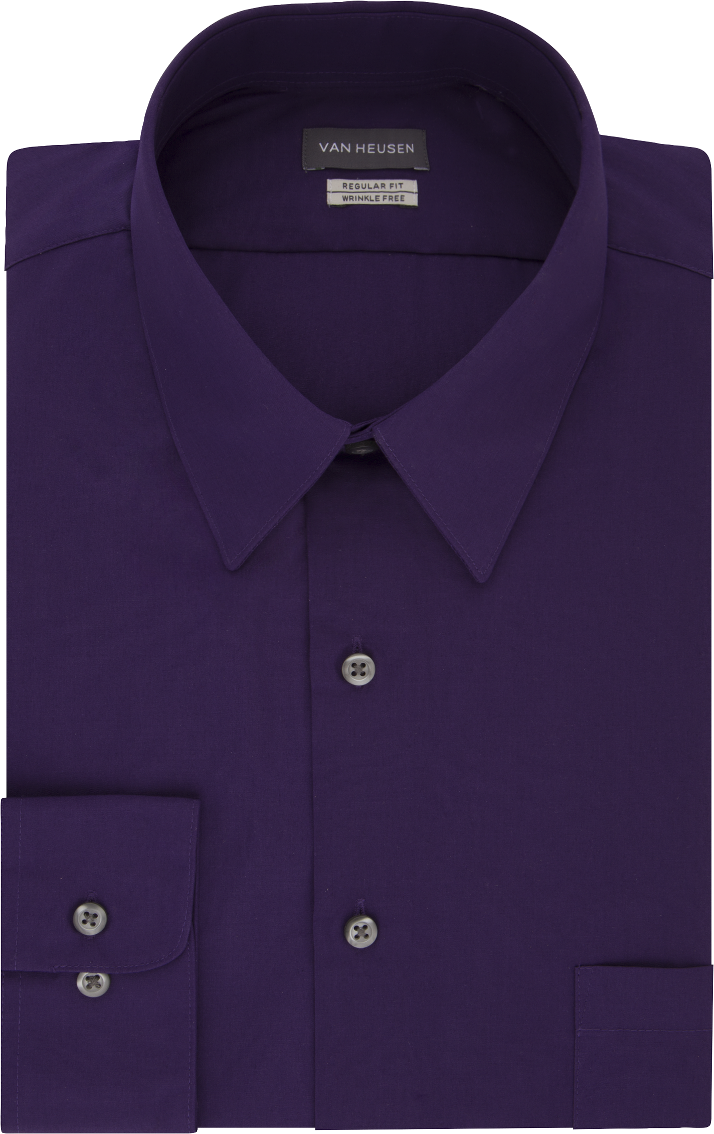 Van Heusen Wrinkle Free Purple Velvet Regular Fit Dress Shirt - Men's ...