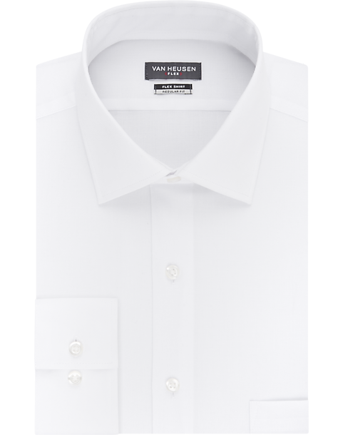 Van Heusen Flex Collar White Regular Fit Dress Shirt - Men's Sale | Men ...