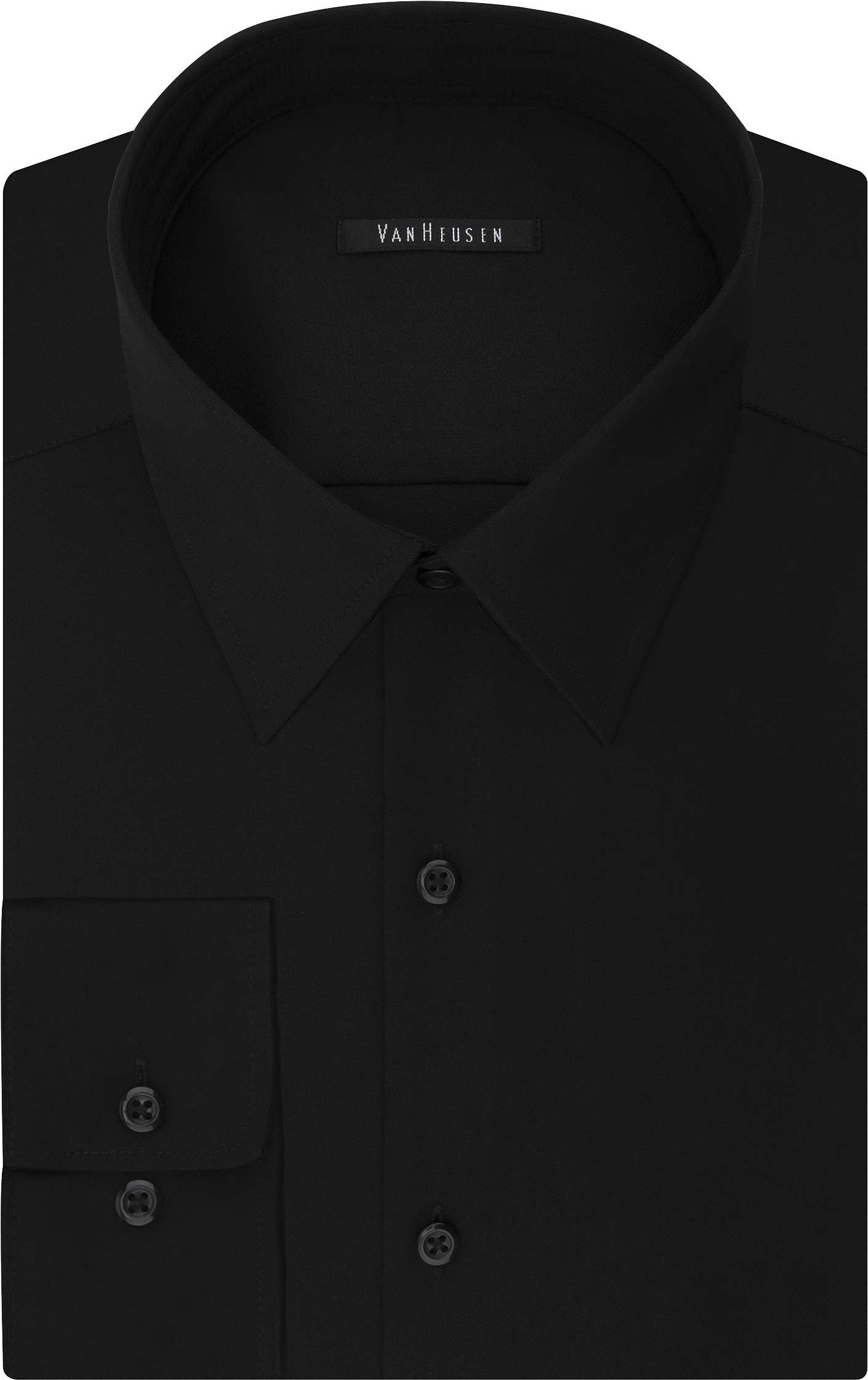 Van Heusen Flex Collar Black Slim Fit Dress Shirt - Men's Sale | Men's ...