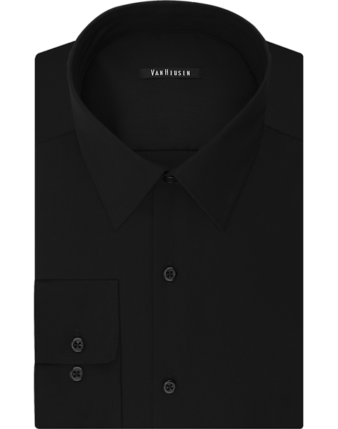 Van Heusen Flex Collar Black Slim Fit Dress Shirt - Men's Sale | Men's ...