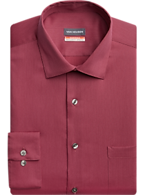 Van Heusen Men's Dress Shirt 17 1/2 34/35 Purple Striped Flip Cuffs Classic Fit
