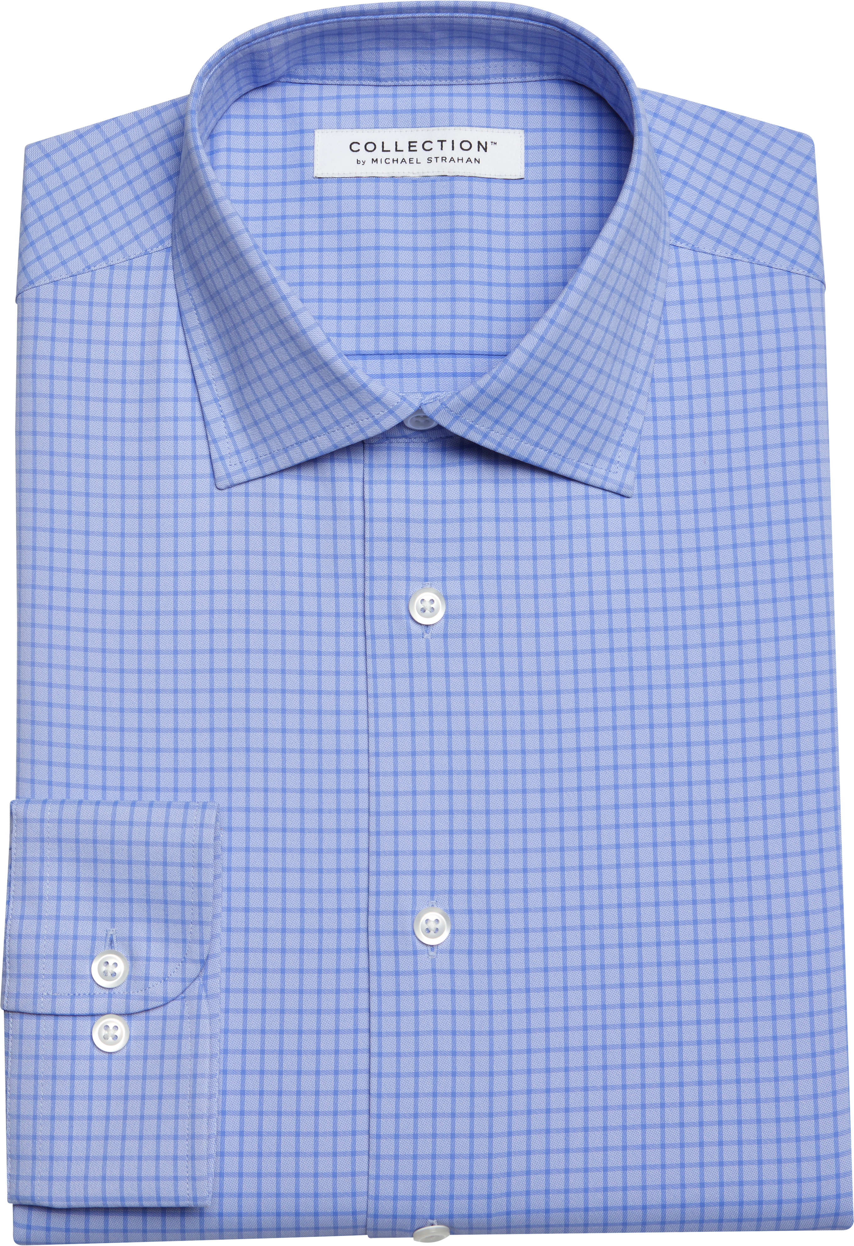 Collection By Michael Strahan Classic Fit Dress Shirt Blue Check Mens Sale Mens Wearhouse 