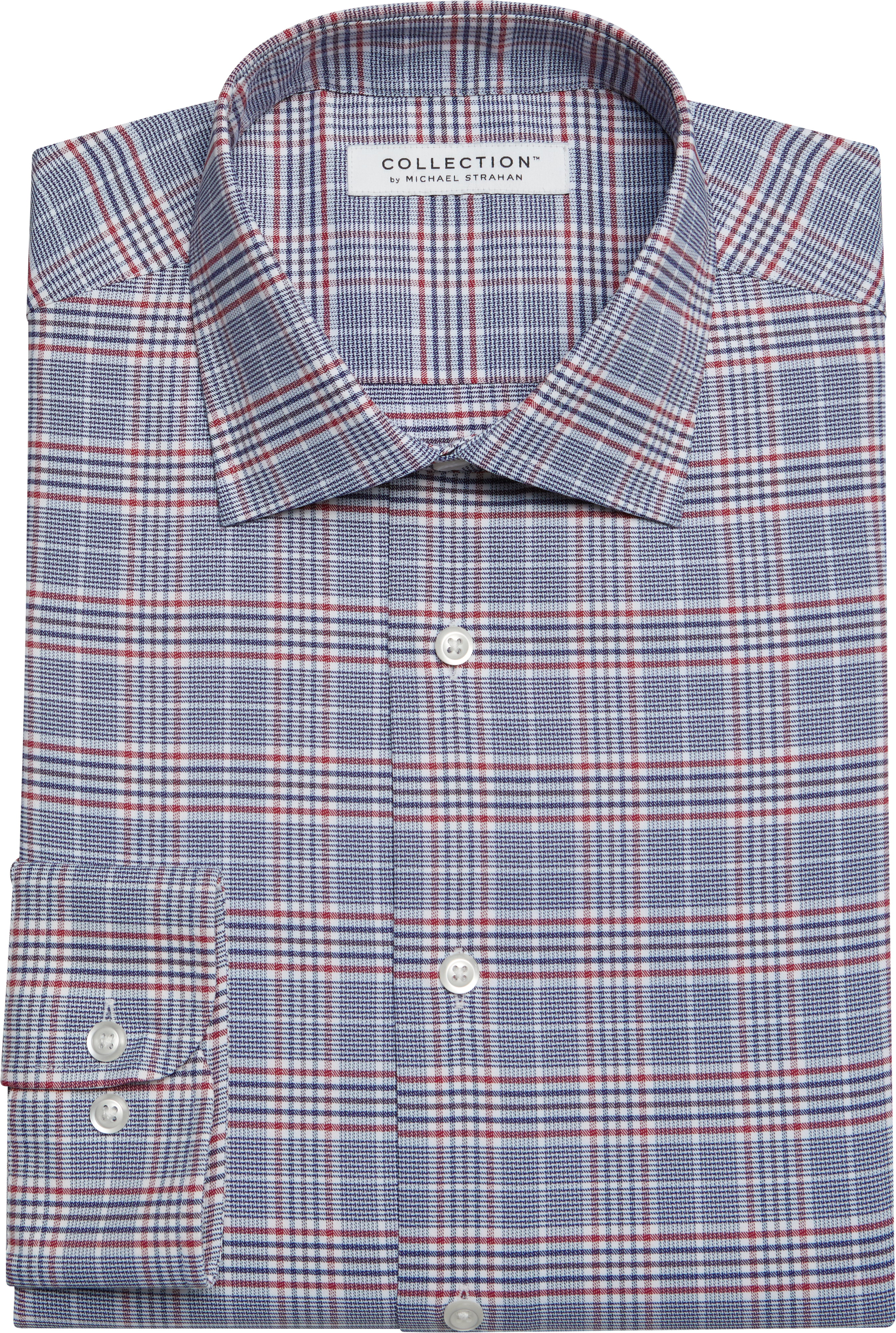 Collection By Michael Strahan Classic Fit Dress Shirt Red And Navy Plaid Mens Sale Mens 