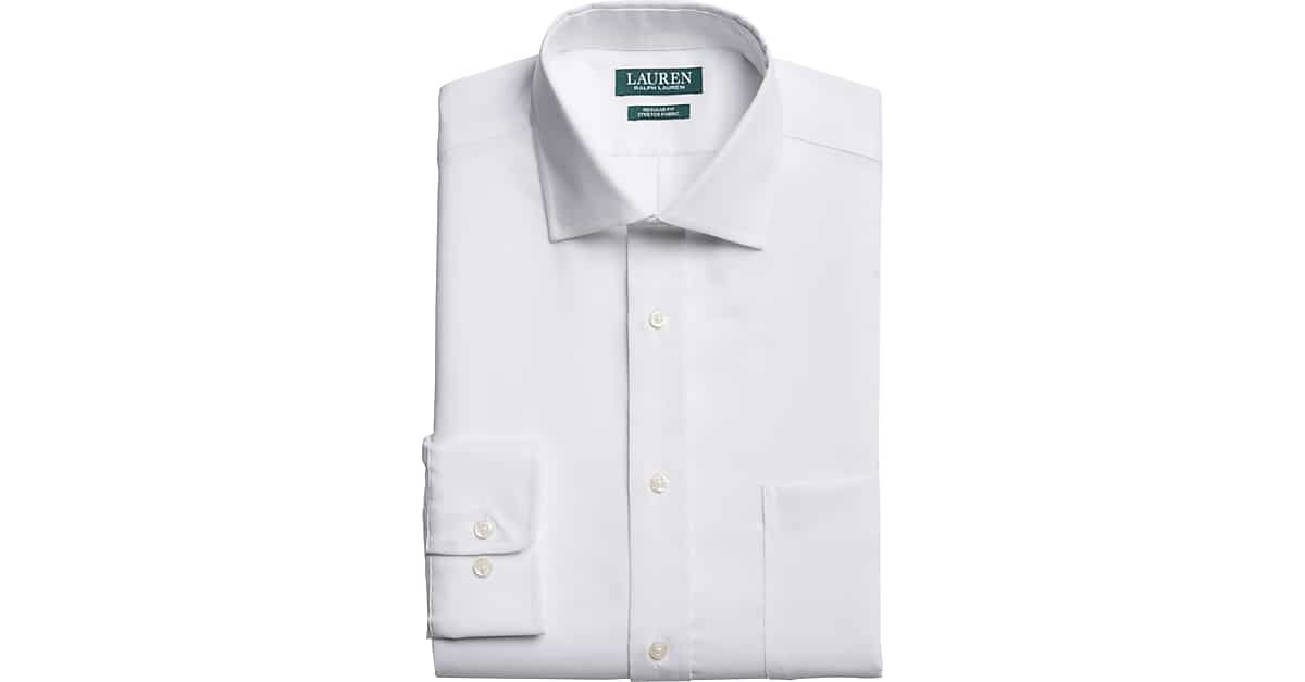 BANK button white dress shirt sz 16.5 Mens JOS 34 office suit coat tie A 