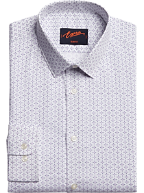 Egara Slim Fit Dress Shirt (White & Lilac)