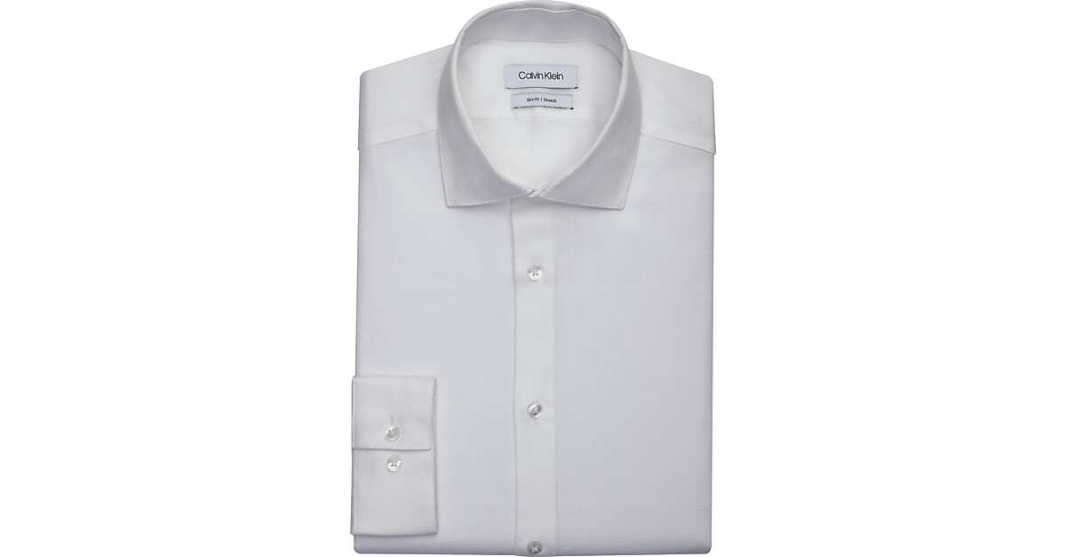 Feodaal verwarring Snel Calvin Klein Slim Fit Dobby Weave Dress Shirt, White - Men's Featured |  Men's Wearhouse