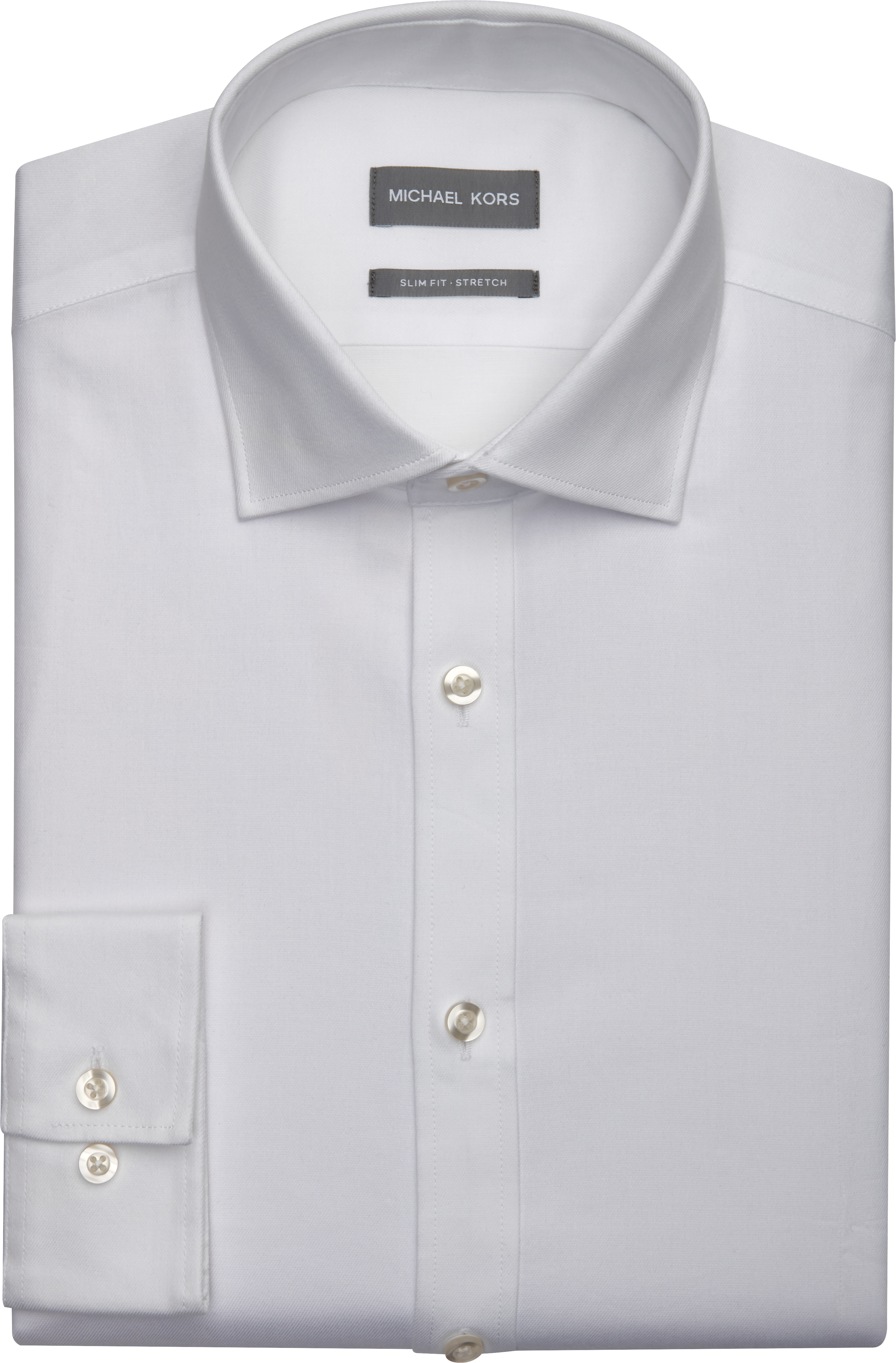 Michael Kors Slim Fit Twill Dress Shirt, White - Men's Sale | Men's  Wearhouse